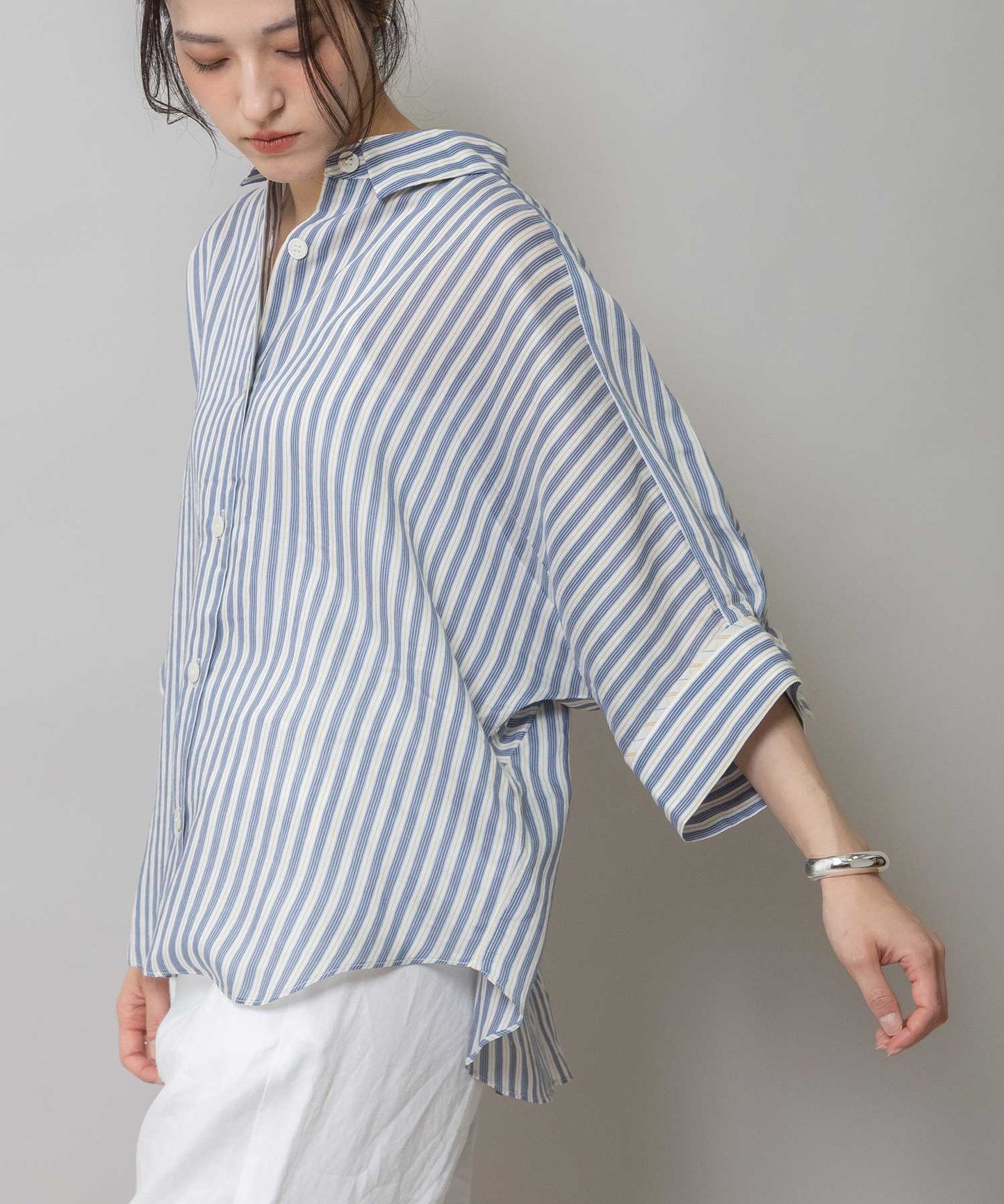 【Turkey】 ストライプハーフスリーブシャツ