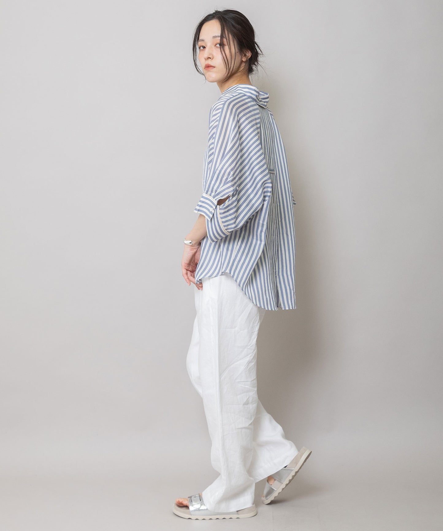 【Turkey】 ストライプハーフスリーブシャツ