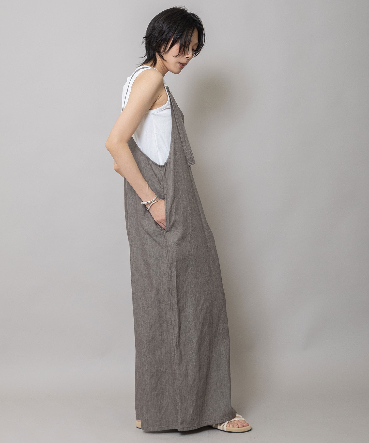 定番】6.5ozスラブデニムフレアサロペット – Munich web shop