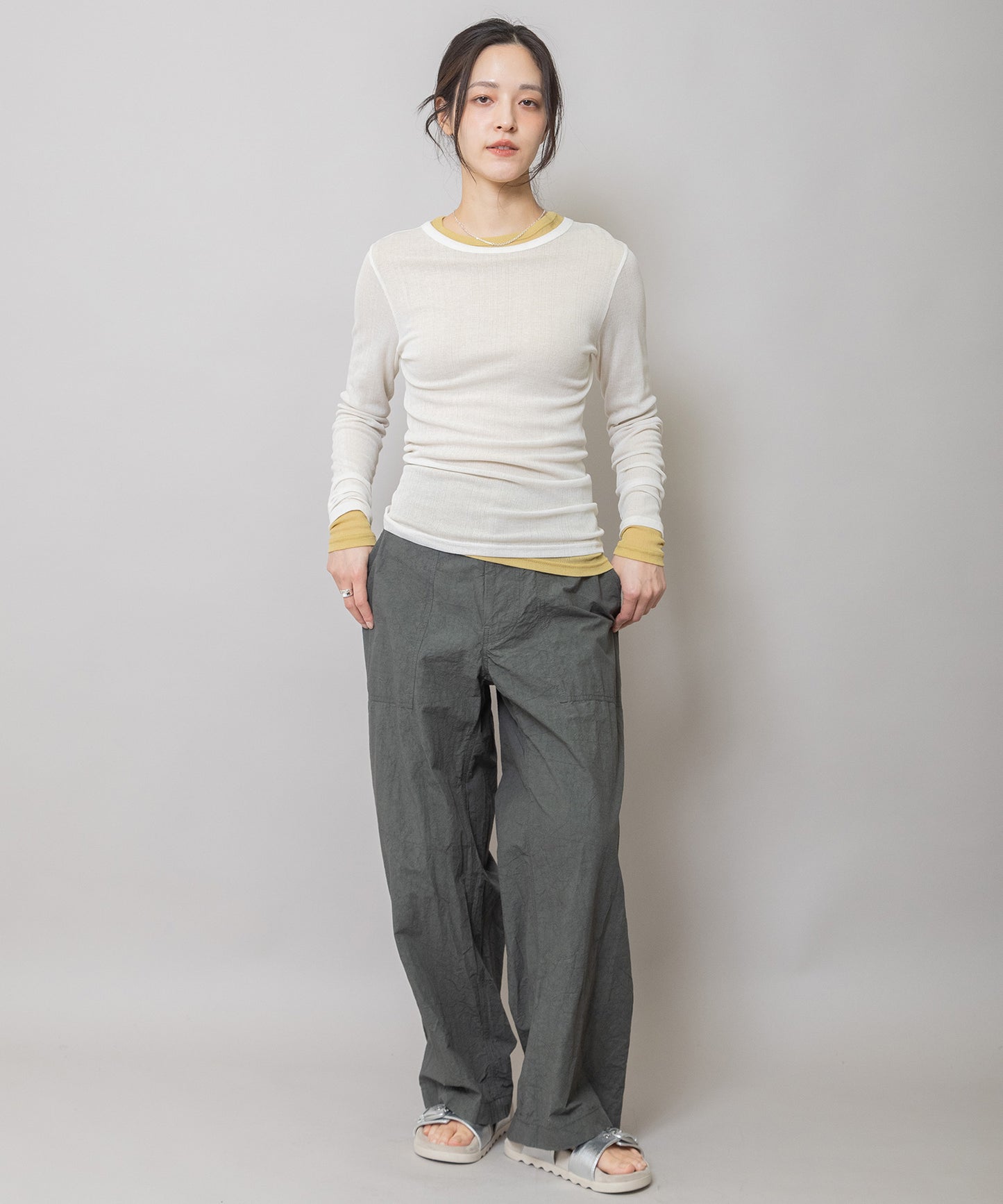 【定番】シアーリブクルーネックプルオーバー