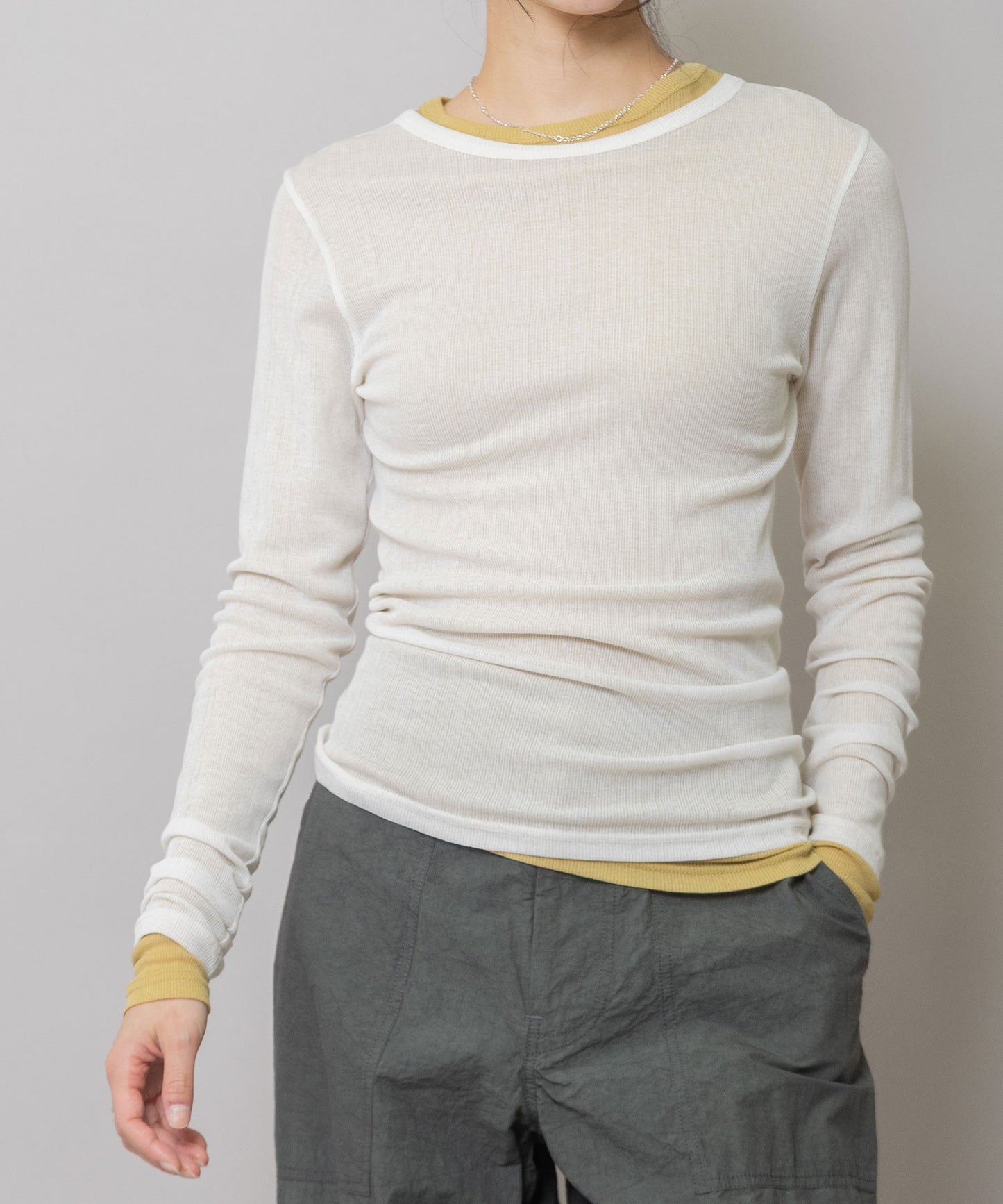 【定番】シアーリブクルーネックプルオーバー
