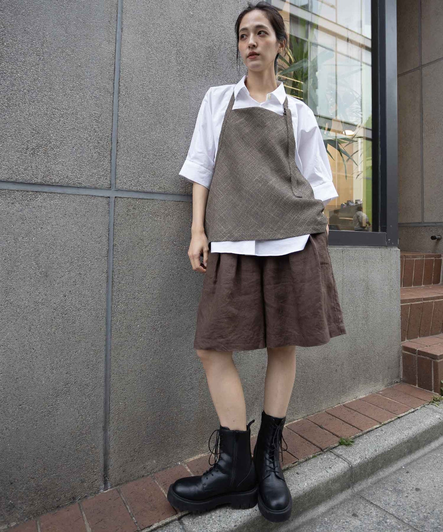 【吸水性】【発散性】40sフレンチリネンワイドハーフパンツ