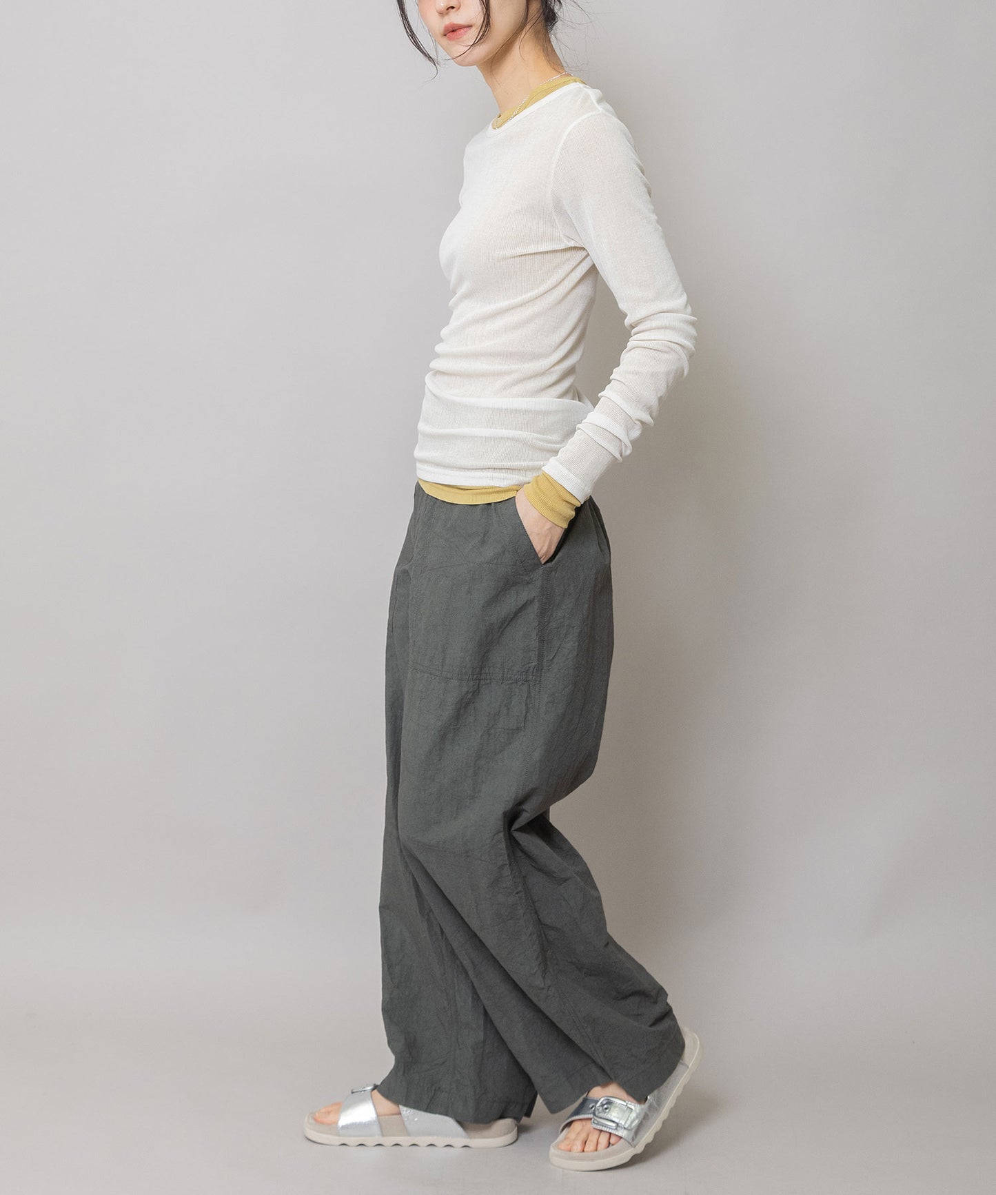 【定番】シアーリブクルーネックプルオーバー