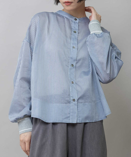 シアーボイル×ニットリブカフスシャツ