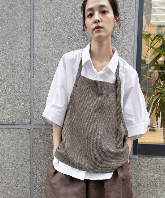 【吸水・速乾性】ポリエステルレーヨンカラミ織りジレ