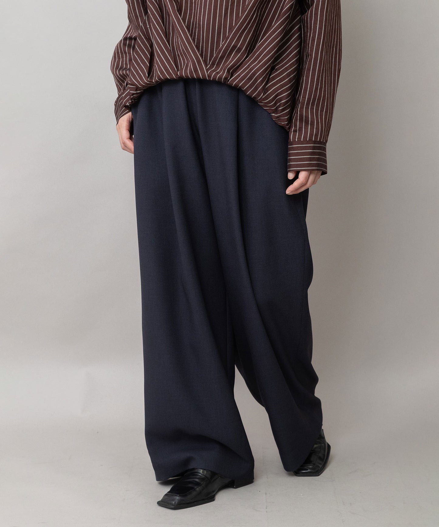 【防シワ性】ドライメランジドビー ワイドパンツ