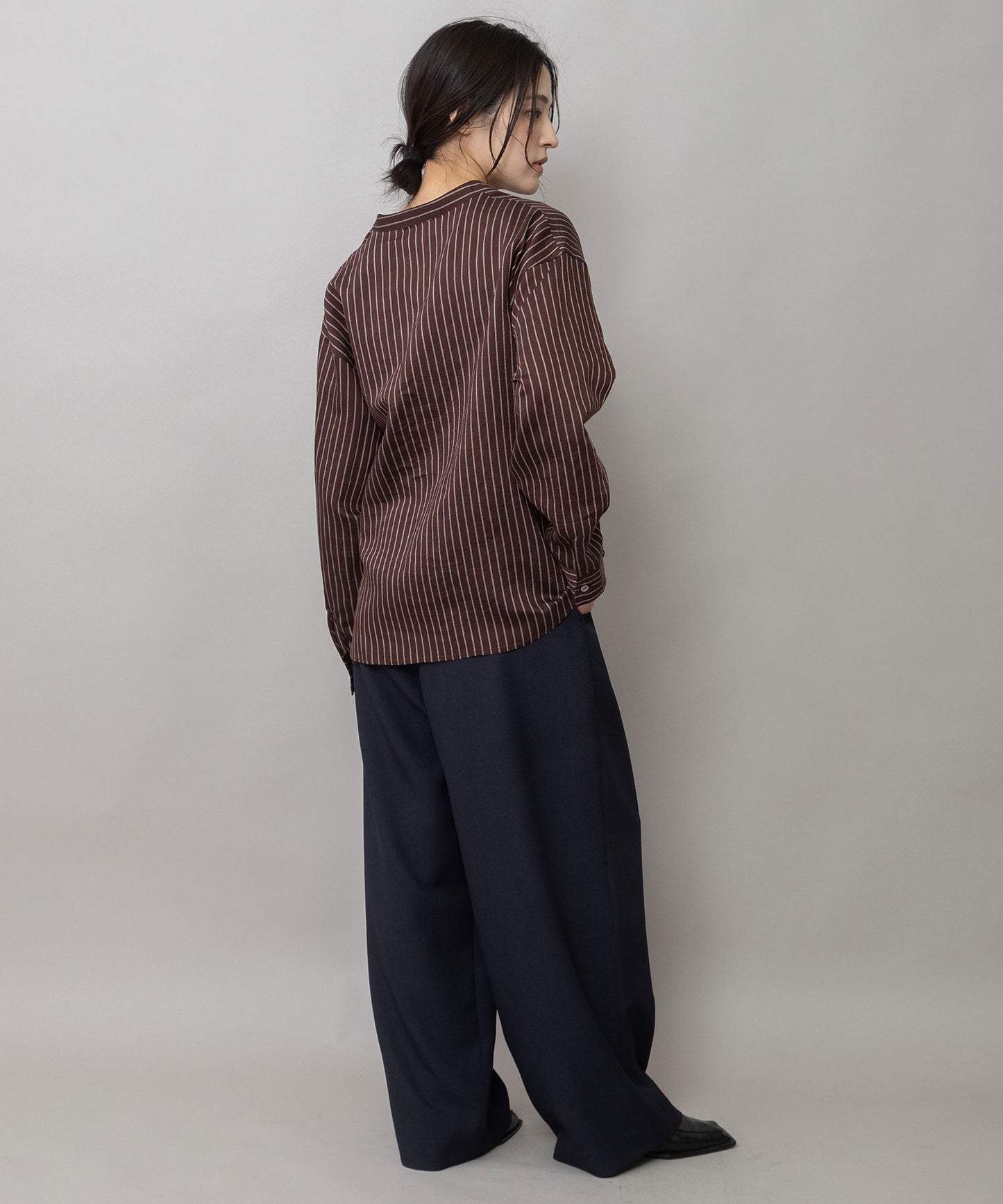 【防シワ性】ドライメランジドビー ワイドパンツ