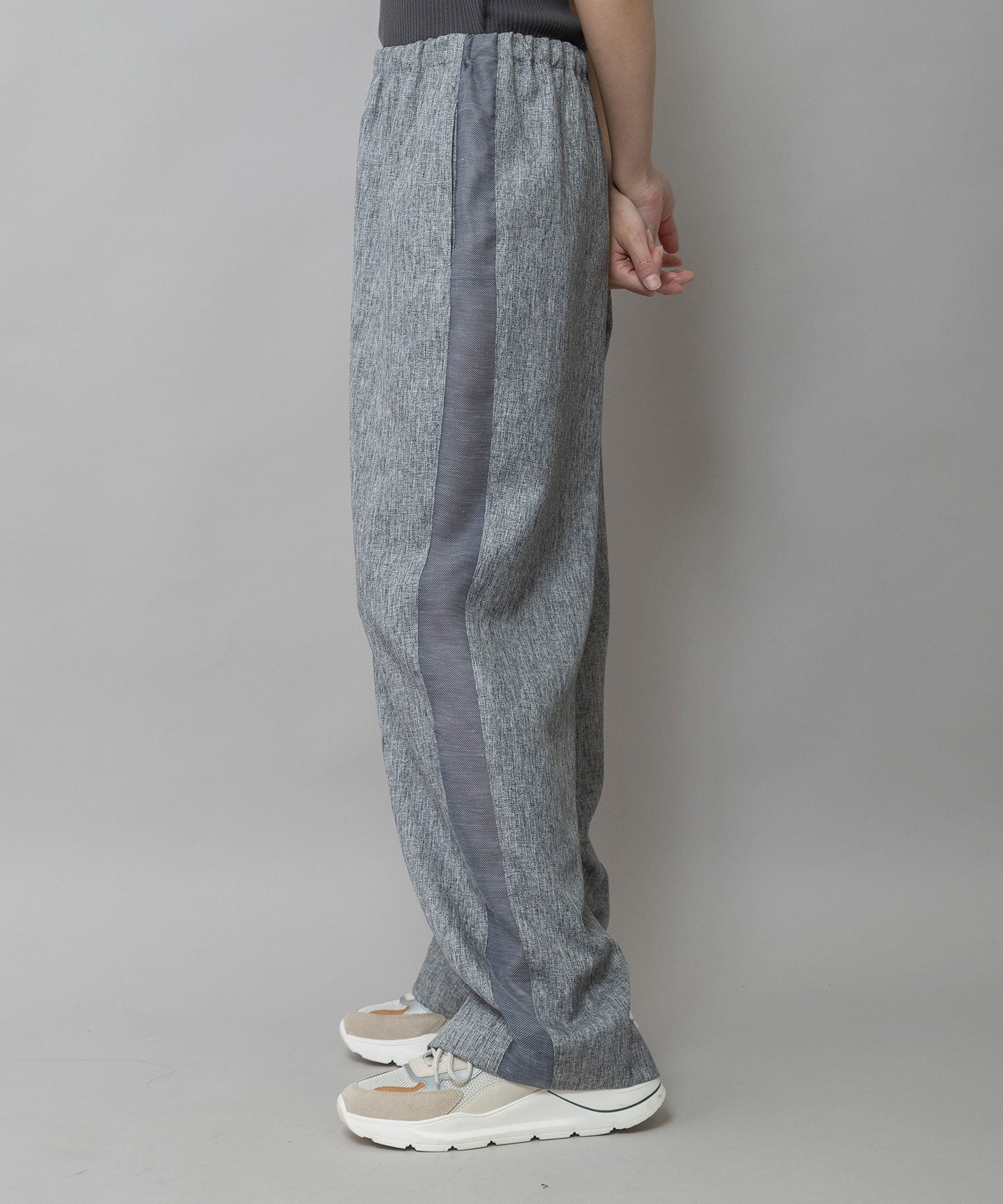 ウォッシャブル】【防シワ】ツイード調ツイル×メッシュサイド