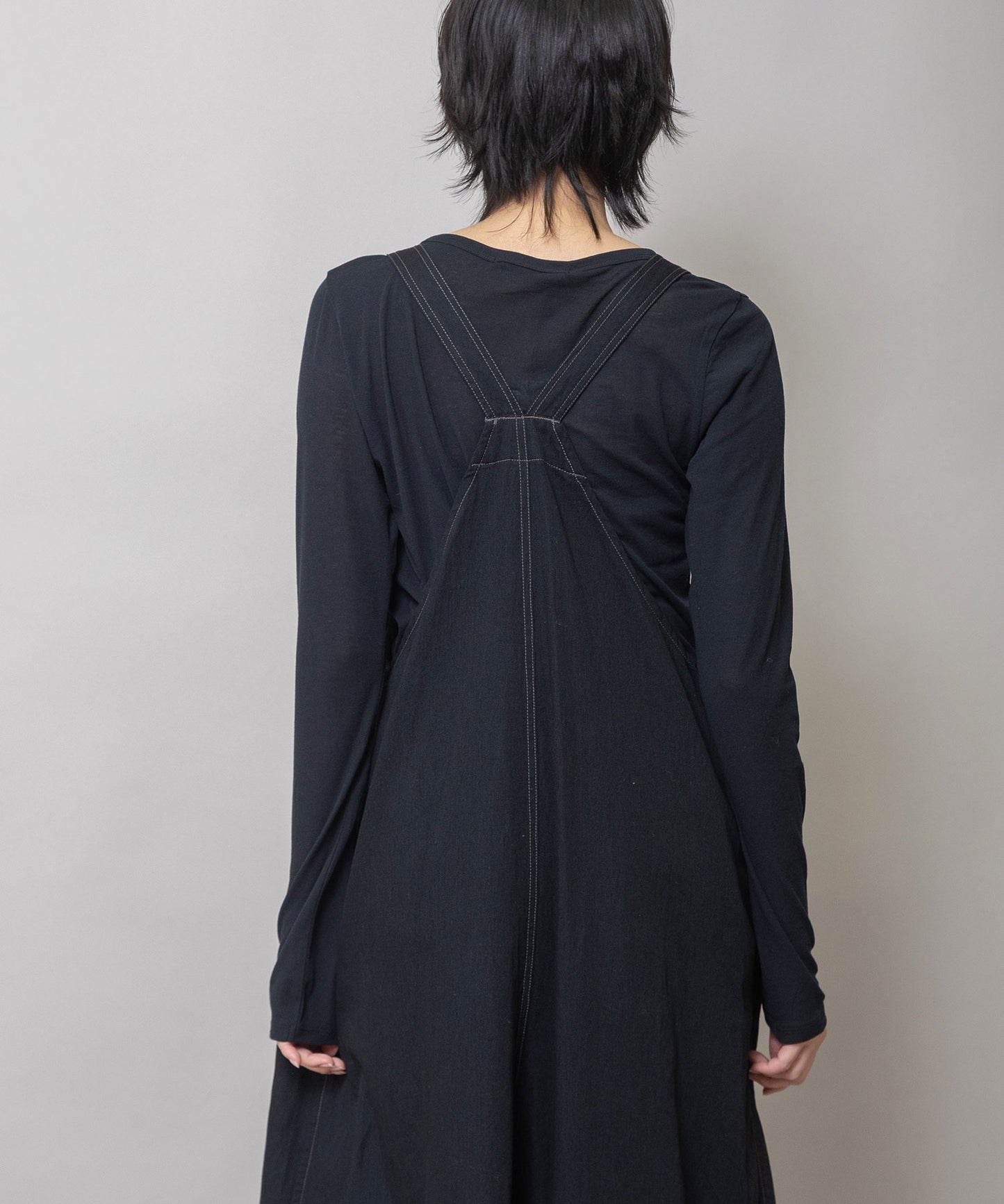 【定番】6.5ozスラブデニムフレアサロペット