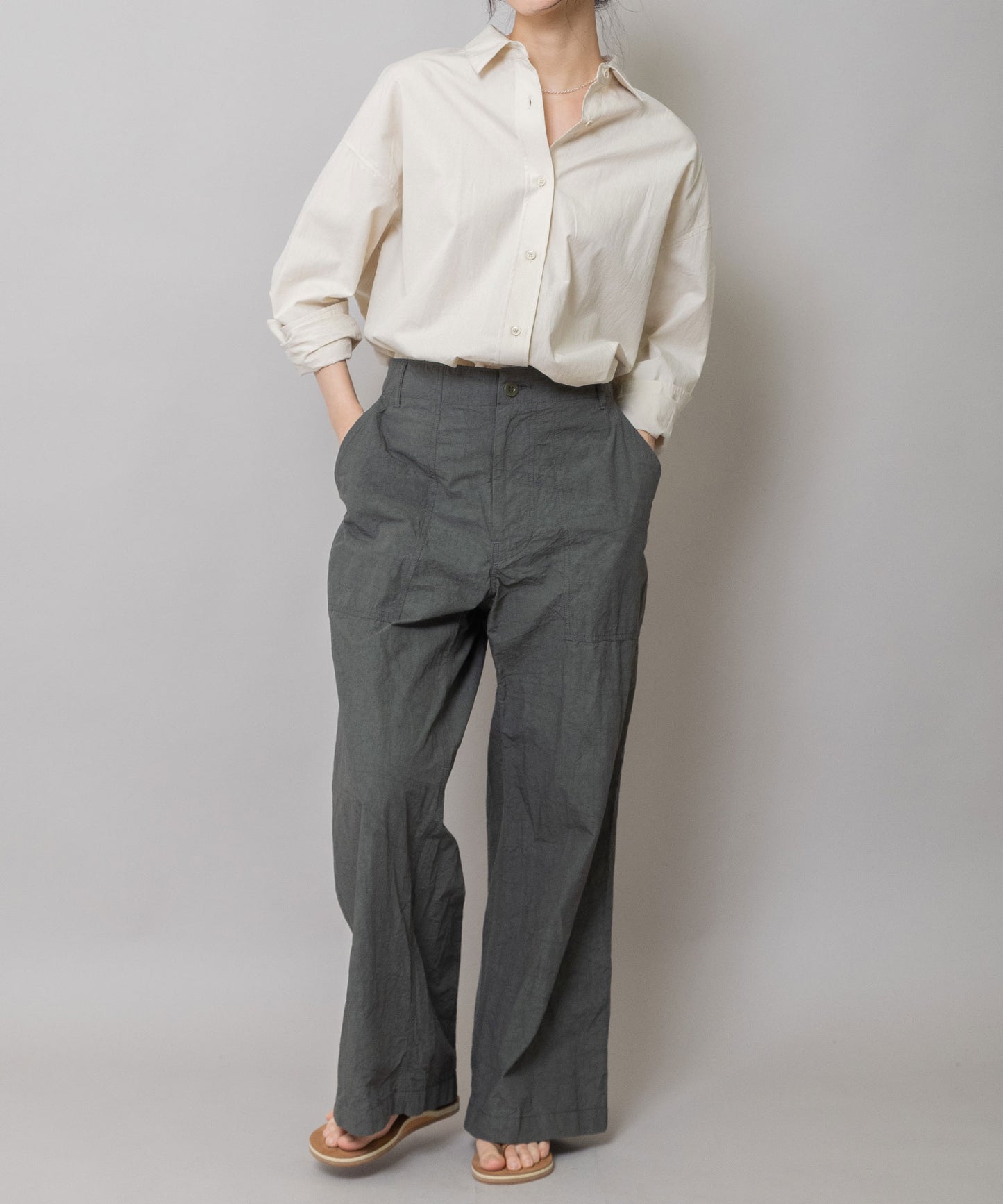 【定番】コットンブロードバックコクーンシャツ