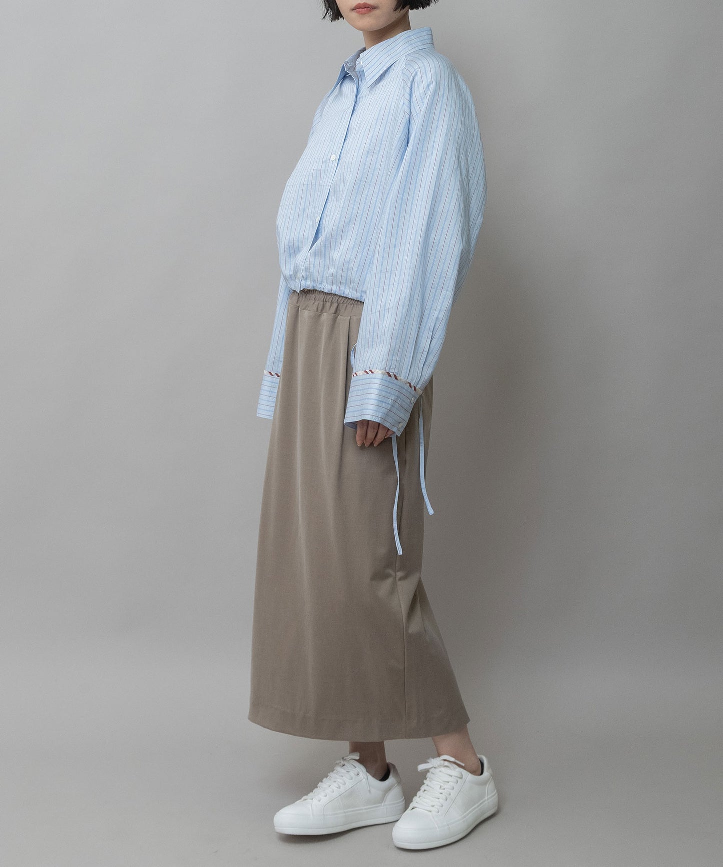 【Turkey】ストライプクロップドシャツ