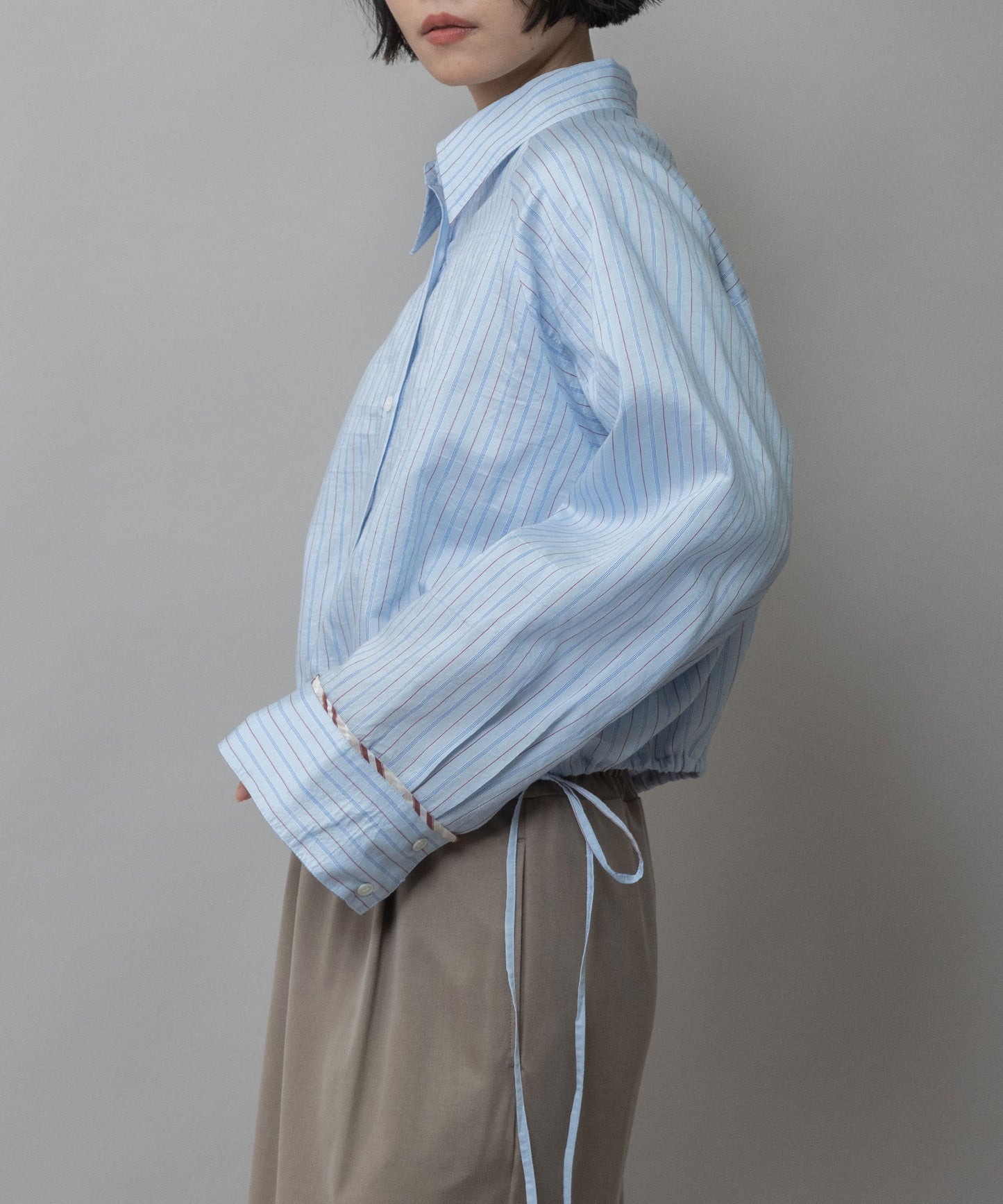 【Turkey】ストライプクロップドシャツ