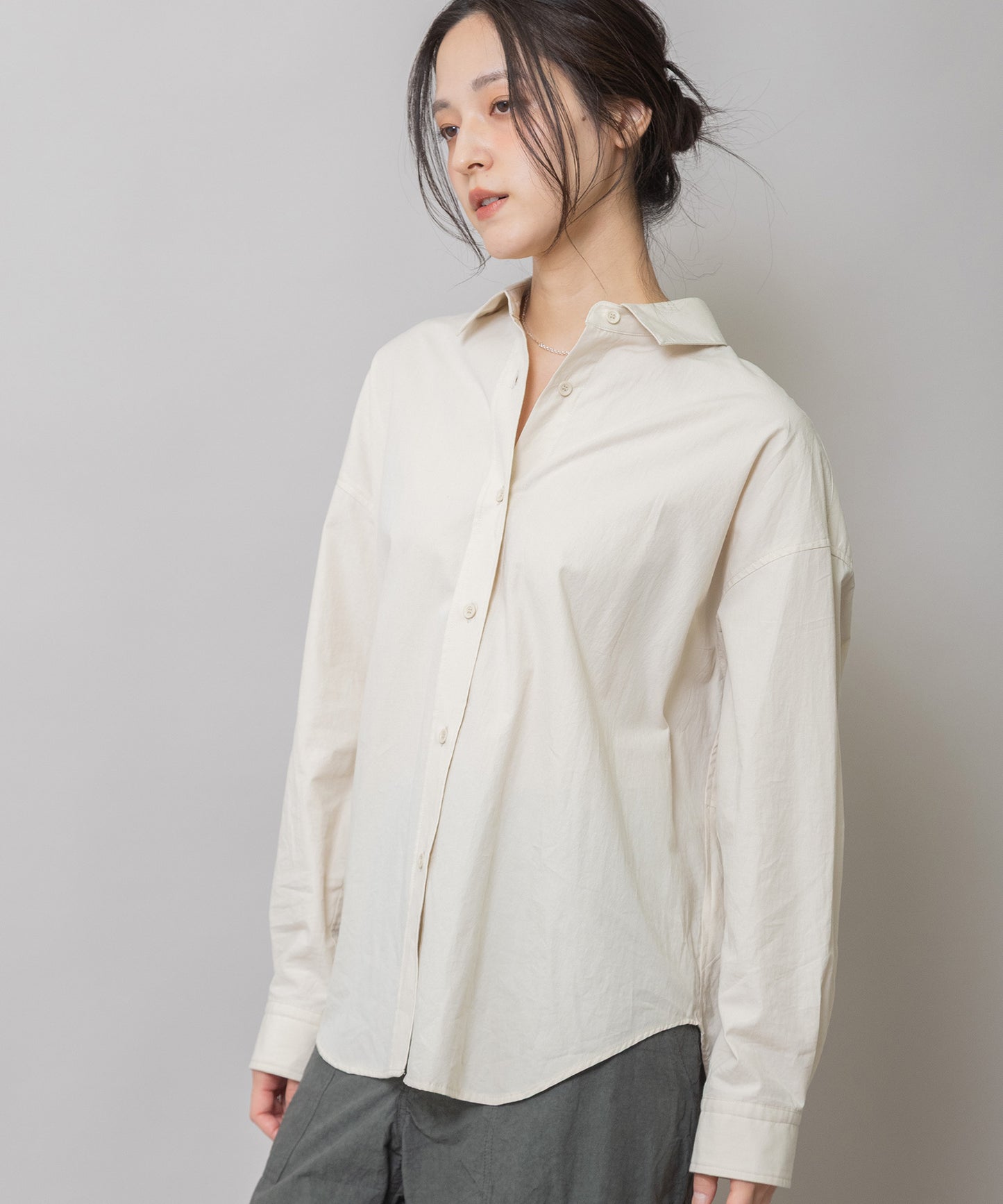 【定番】コットンブロードバックコクーンシャツ