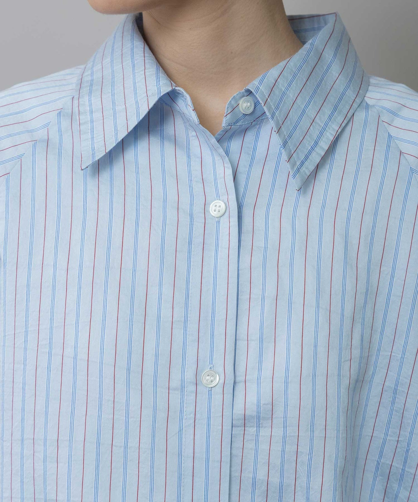 【Turkey】ストライプクロップドシャツ