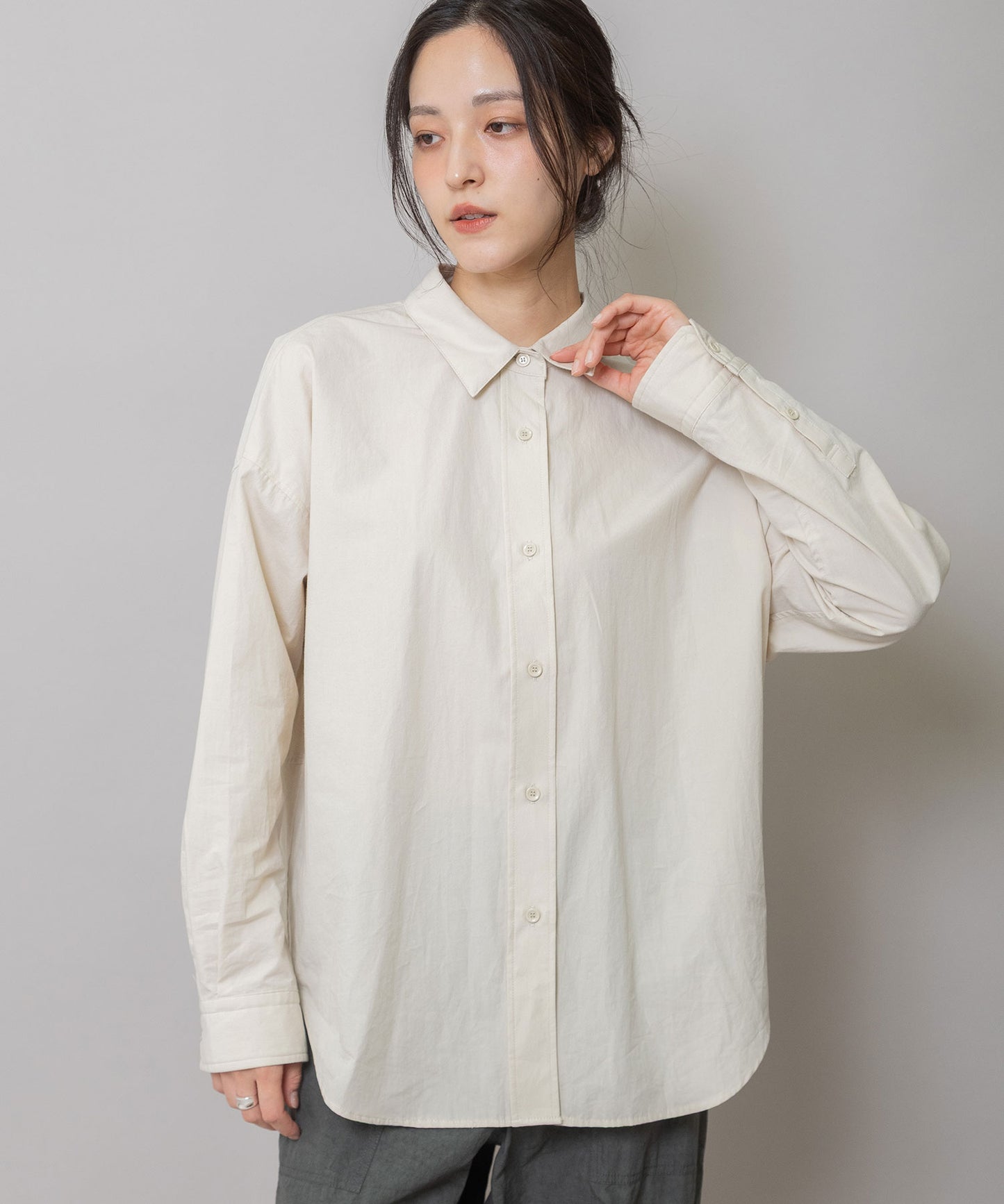 【定番】コットンブロードバックコクーンシャツ