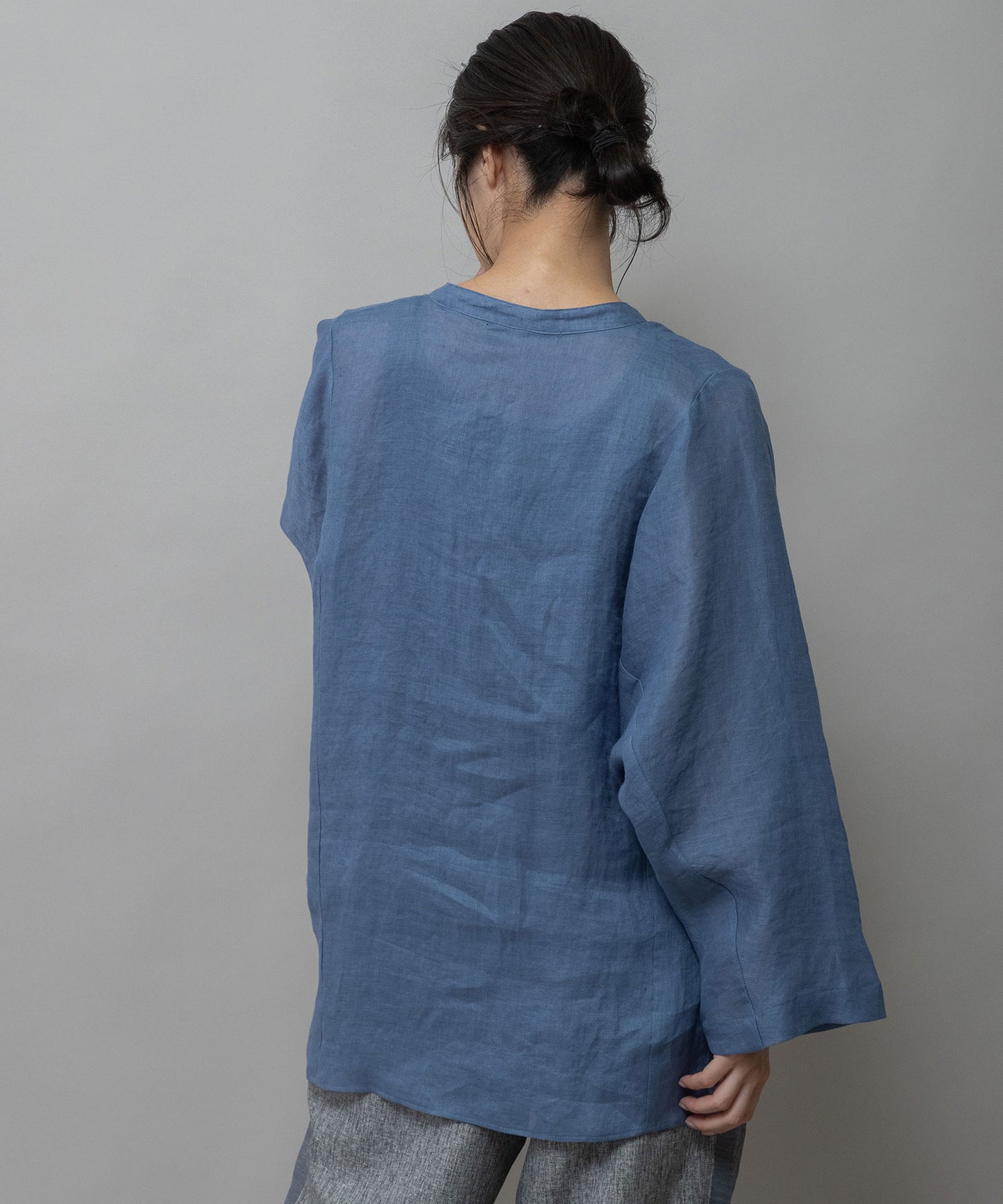 60sフレンチリネンキャンバスルーズシャツ