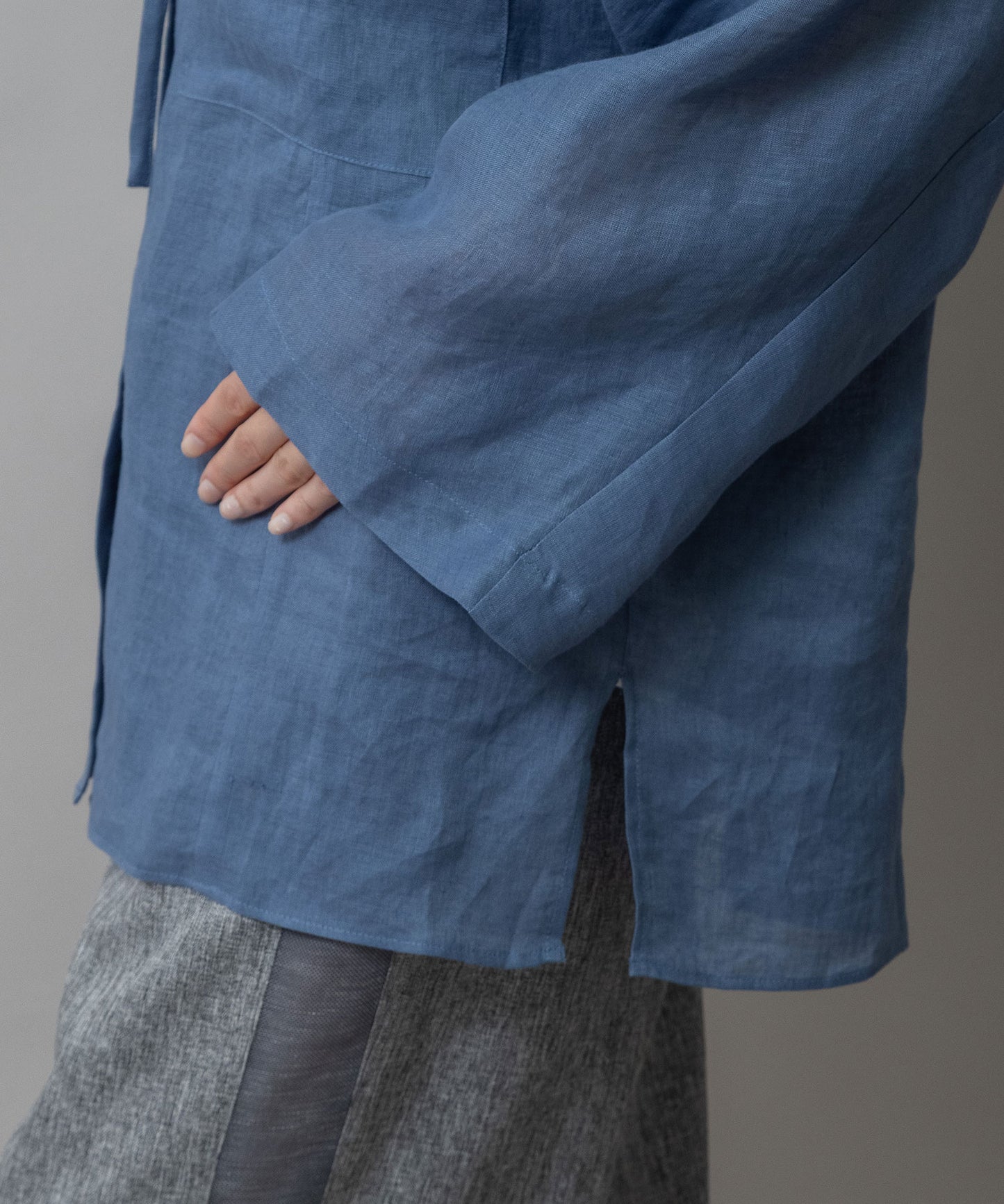 60sフレンチリネンキャンバスルーズシャツ