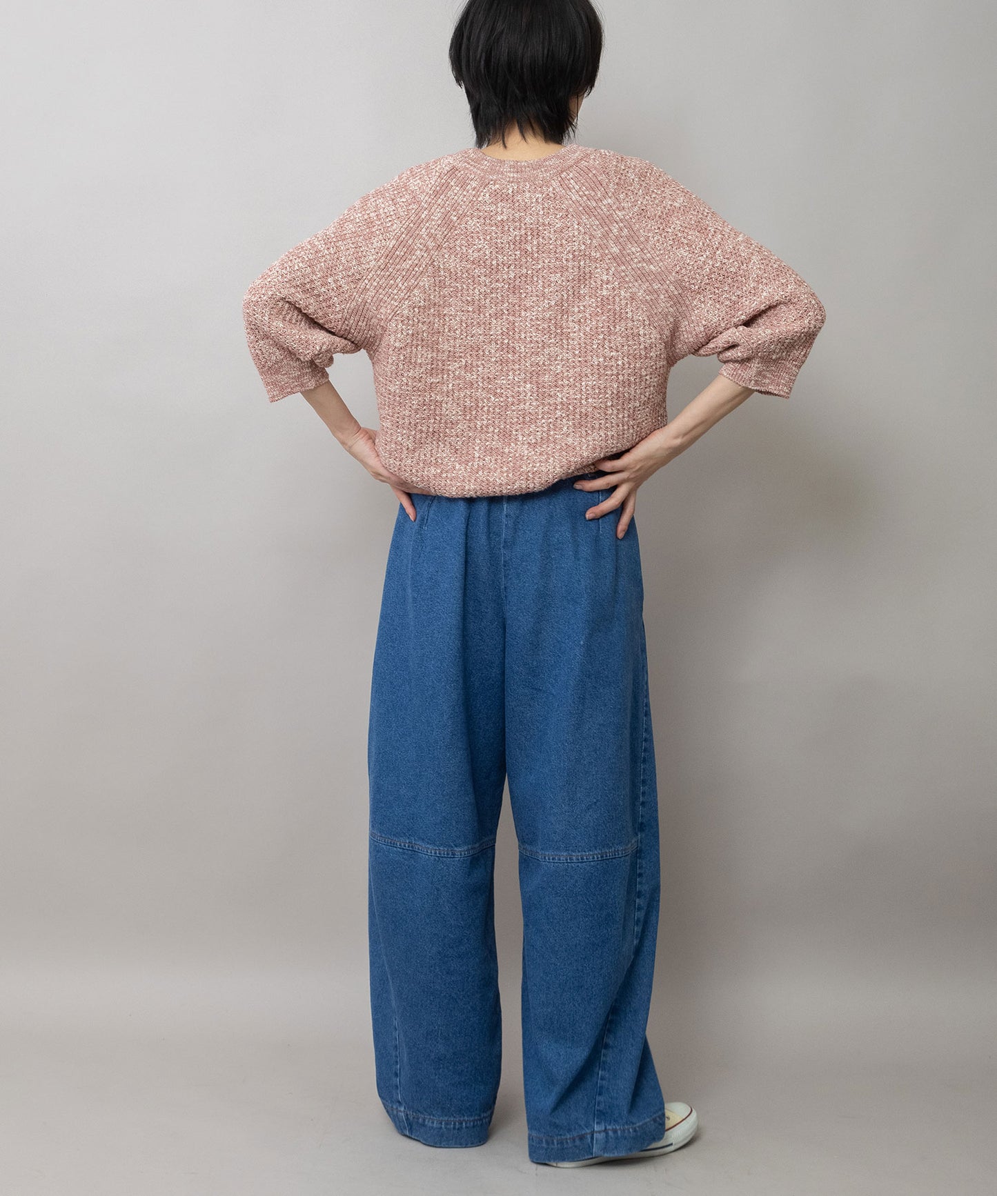 11ozオープンエンドデニム バレルパンツ