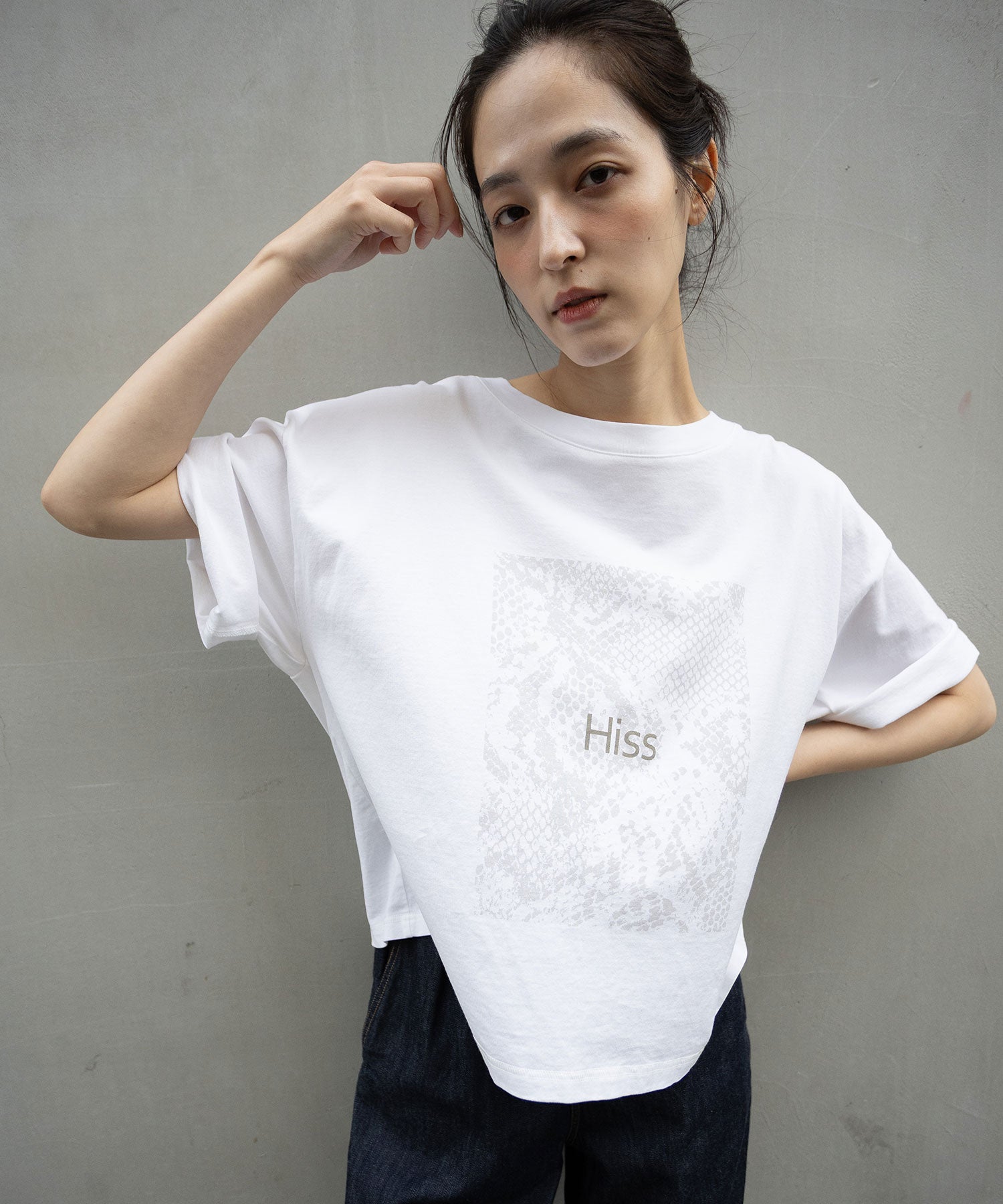 コットンジャージパイソン柄プリントTシャツ – Munich web shop