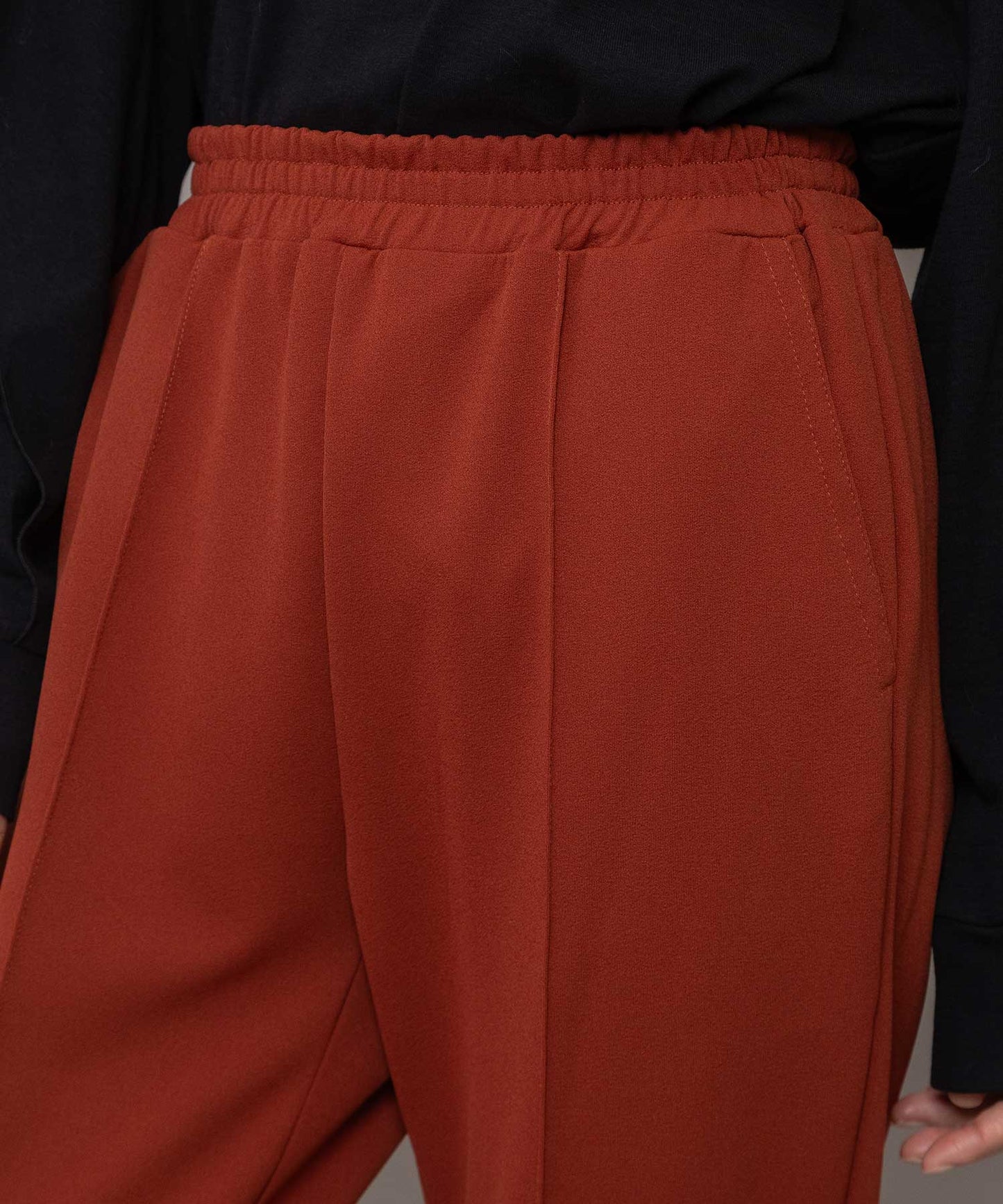 ストレッチジョーゼット センタープリーツパンツ