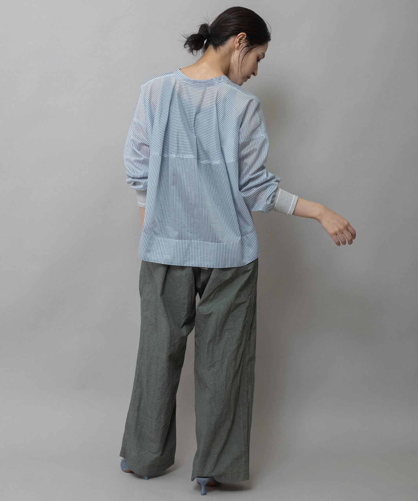 コットンリネンタイプライターベイカーパンツ