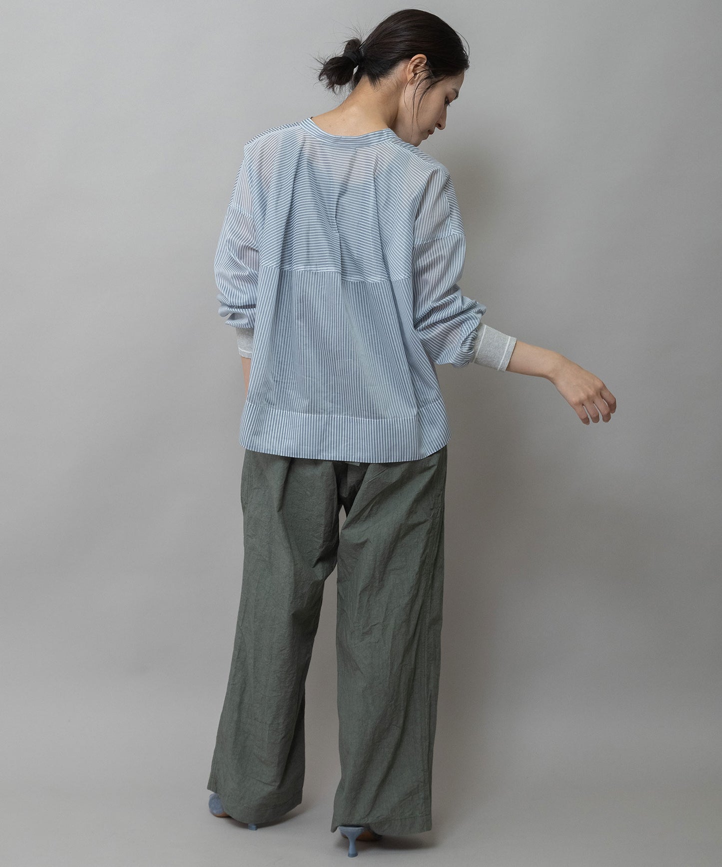 シアーボイル×ニットリブカフスシャツ