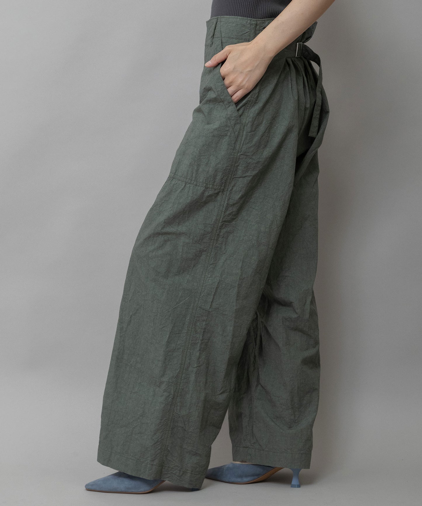 コットンリネンタイプライターベイカーパンツ