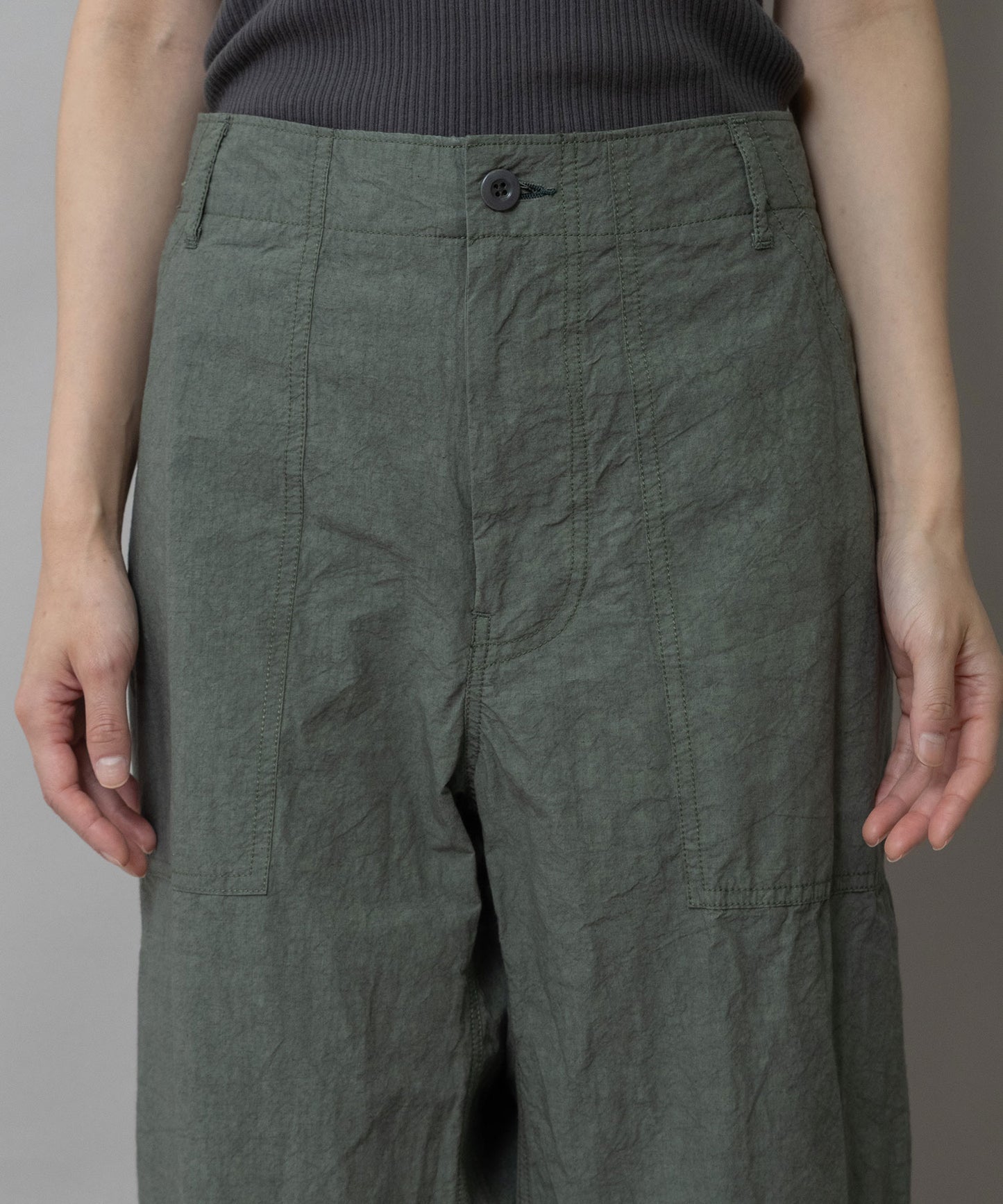 コットンリネンタイプライターベイカーパンツ