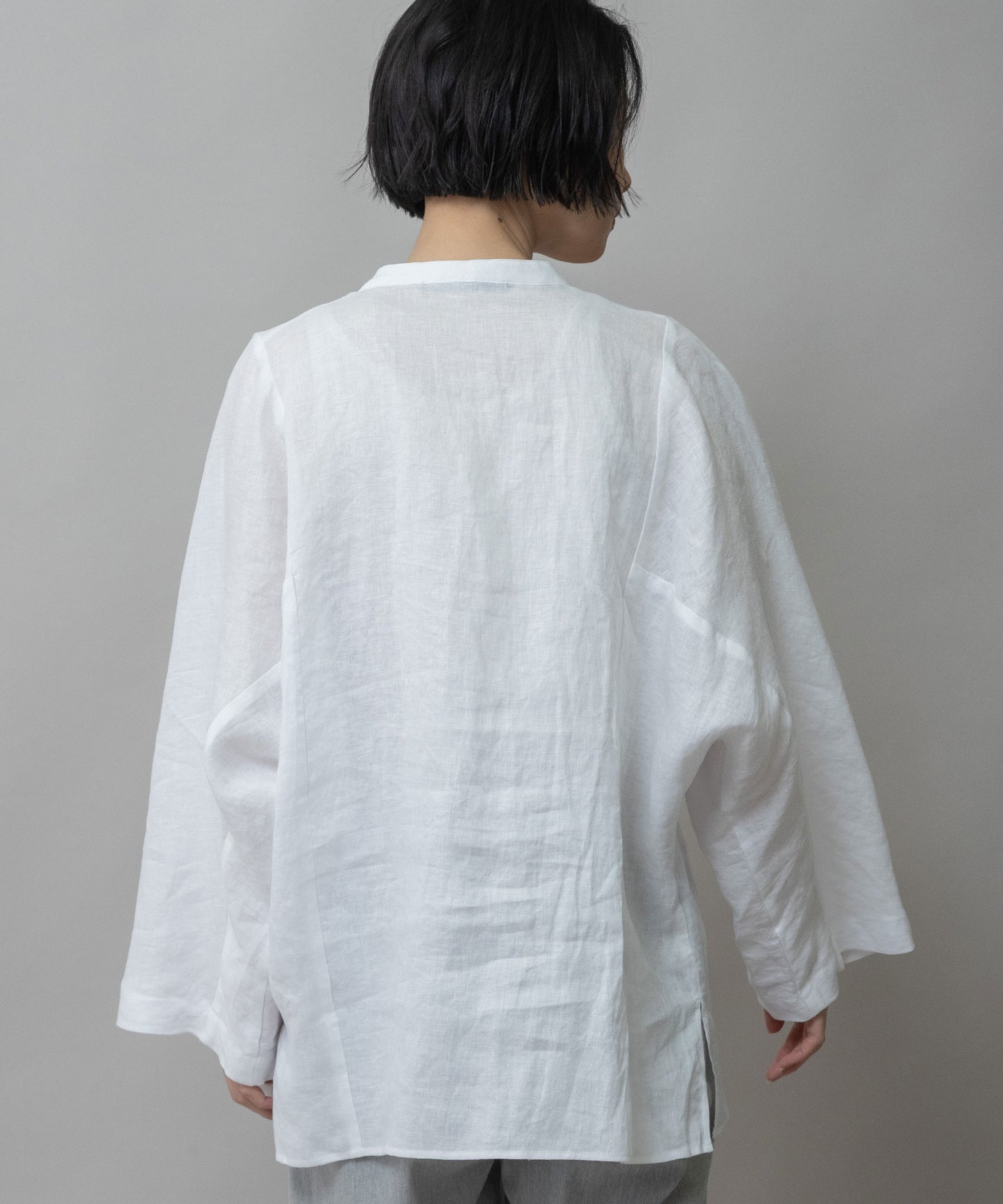 60sフレンチリネンキャンバスルーズシャツ