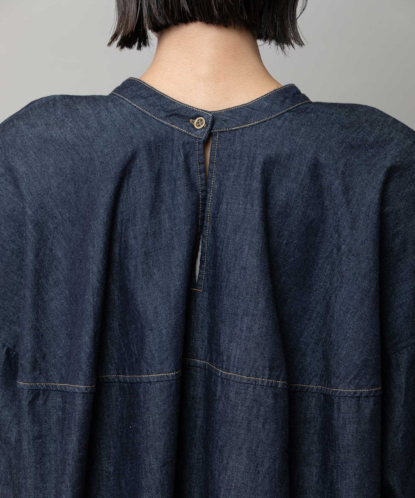 6ozスラブデニム２wayクロップドシャツ