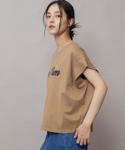 【 NEW COLOR 】"The Plum"ロゴプリントタックスリーブTシャツ