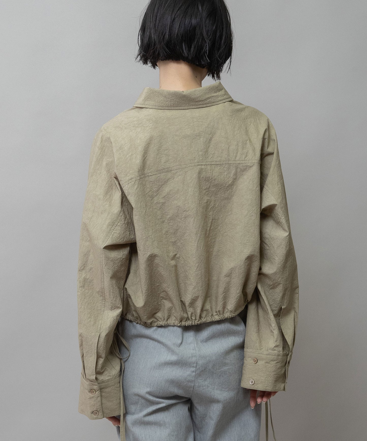 コットンリネンタイプライタークロップドシャツ