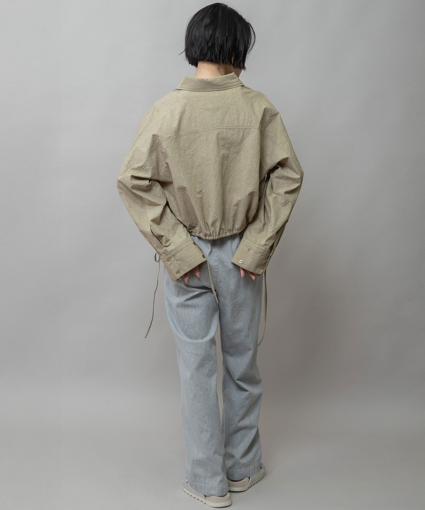 コットンリネンタイプライタークロップドシャツ