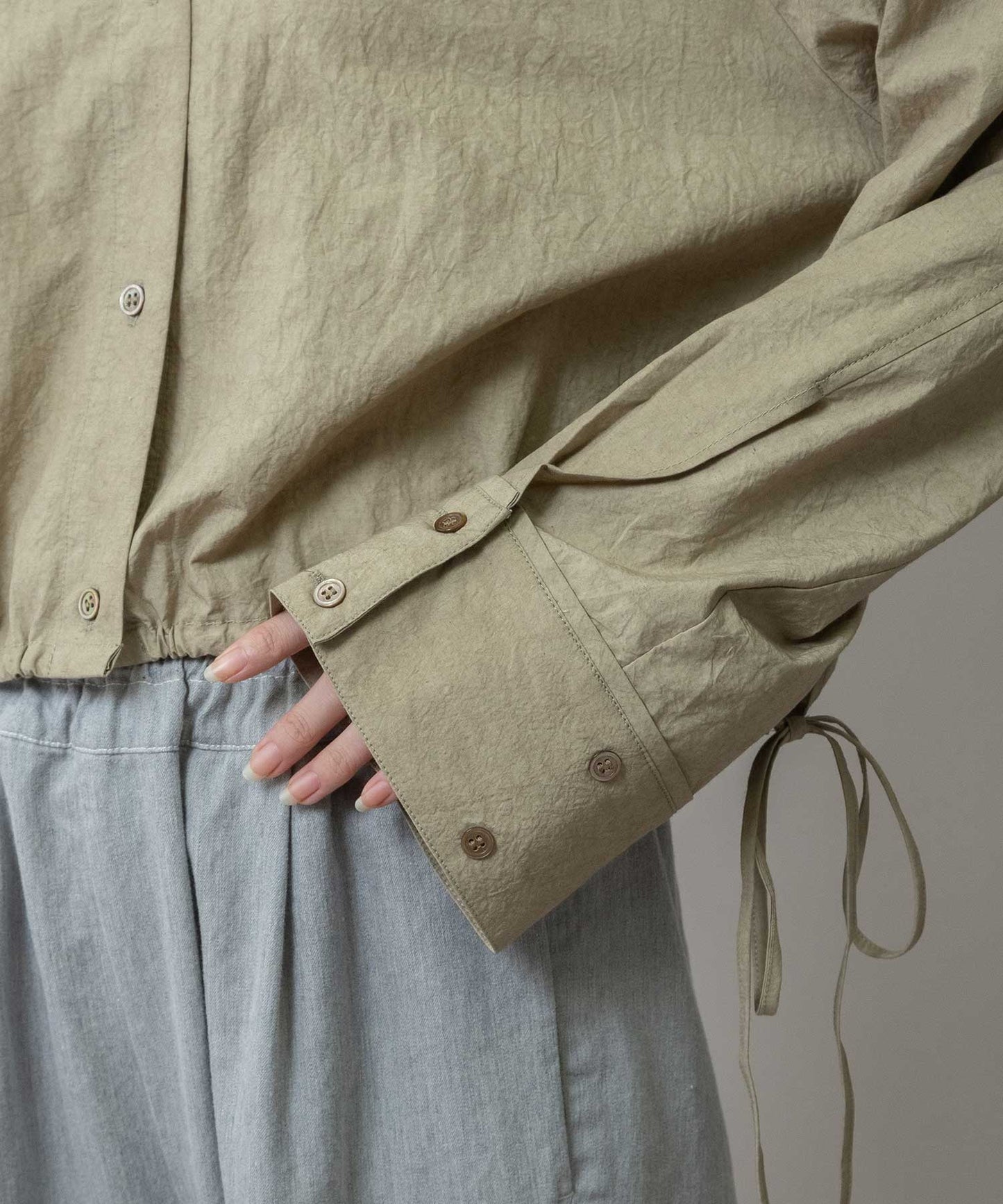 コットンリネンタイプライタークロップドシャツ