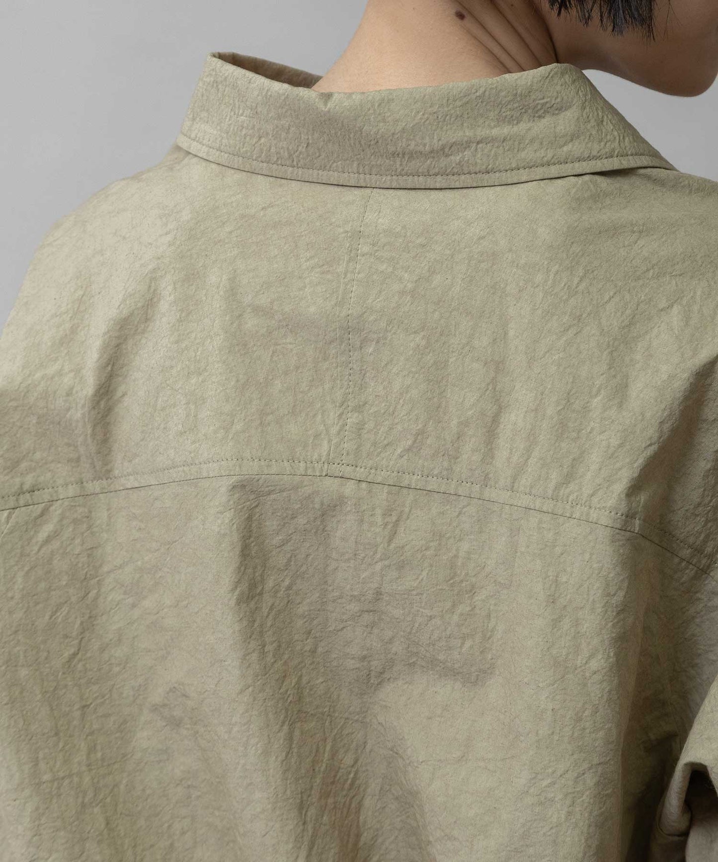 コットンリネンタイプライタークロップドシャツ