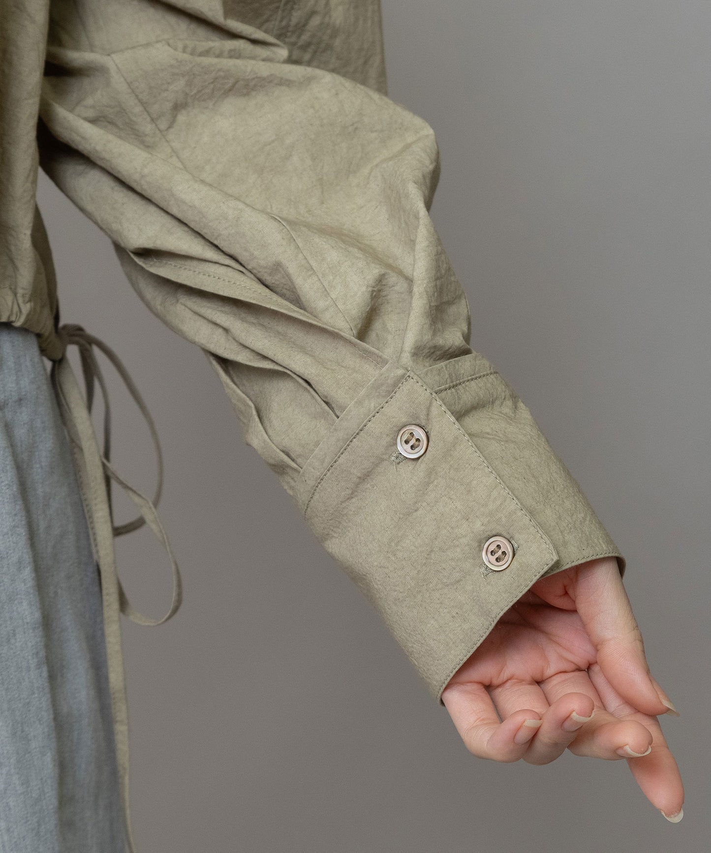 コットンリネンタイプライタークロップドシャツ