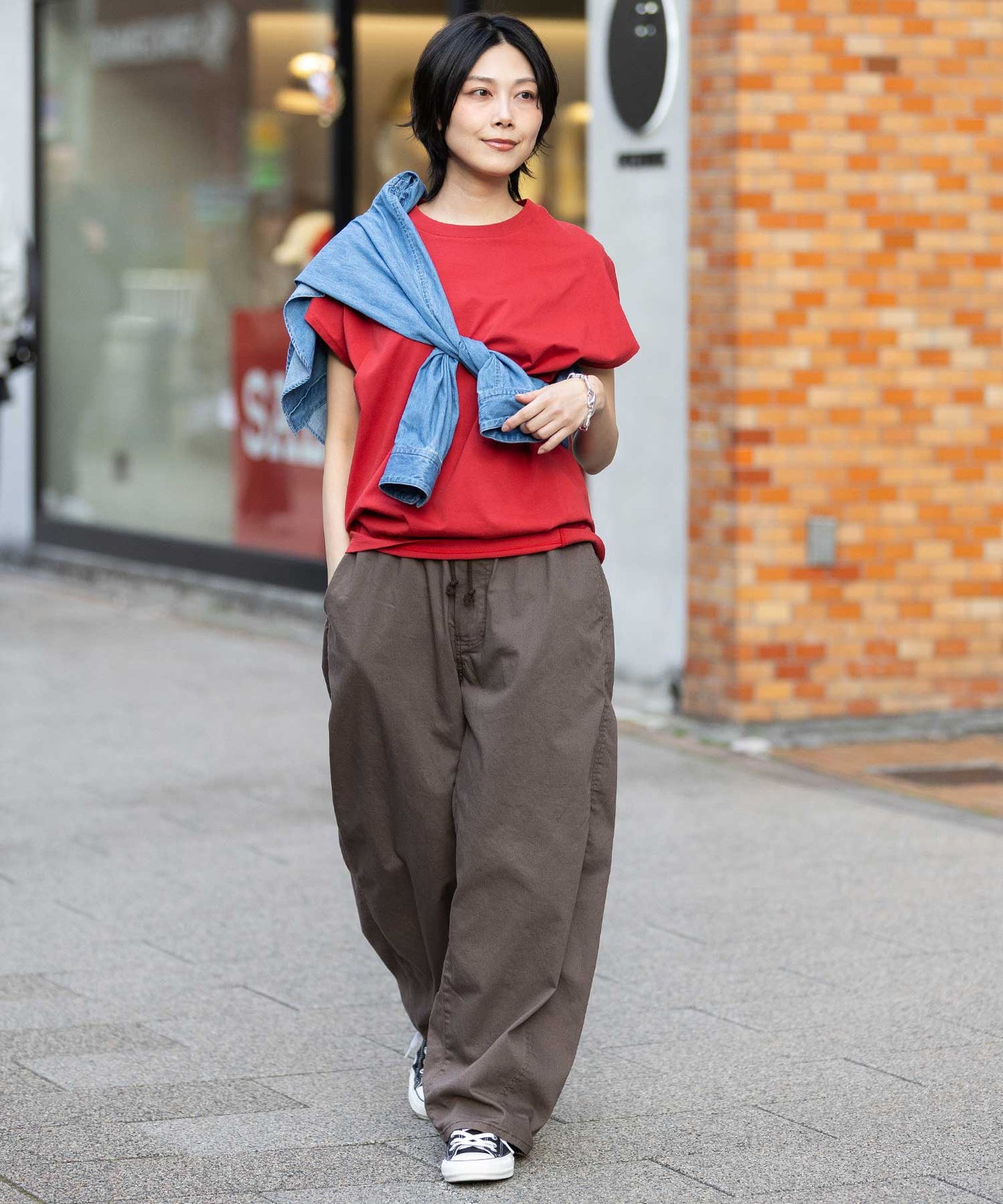 ダスティー加工ライトデニムビッグペインターパンツ