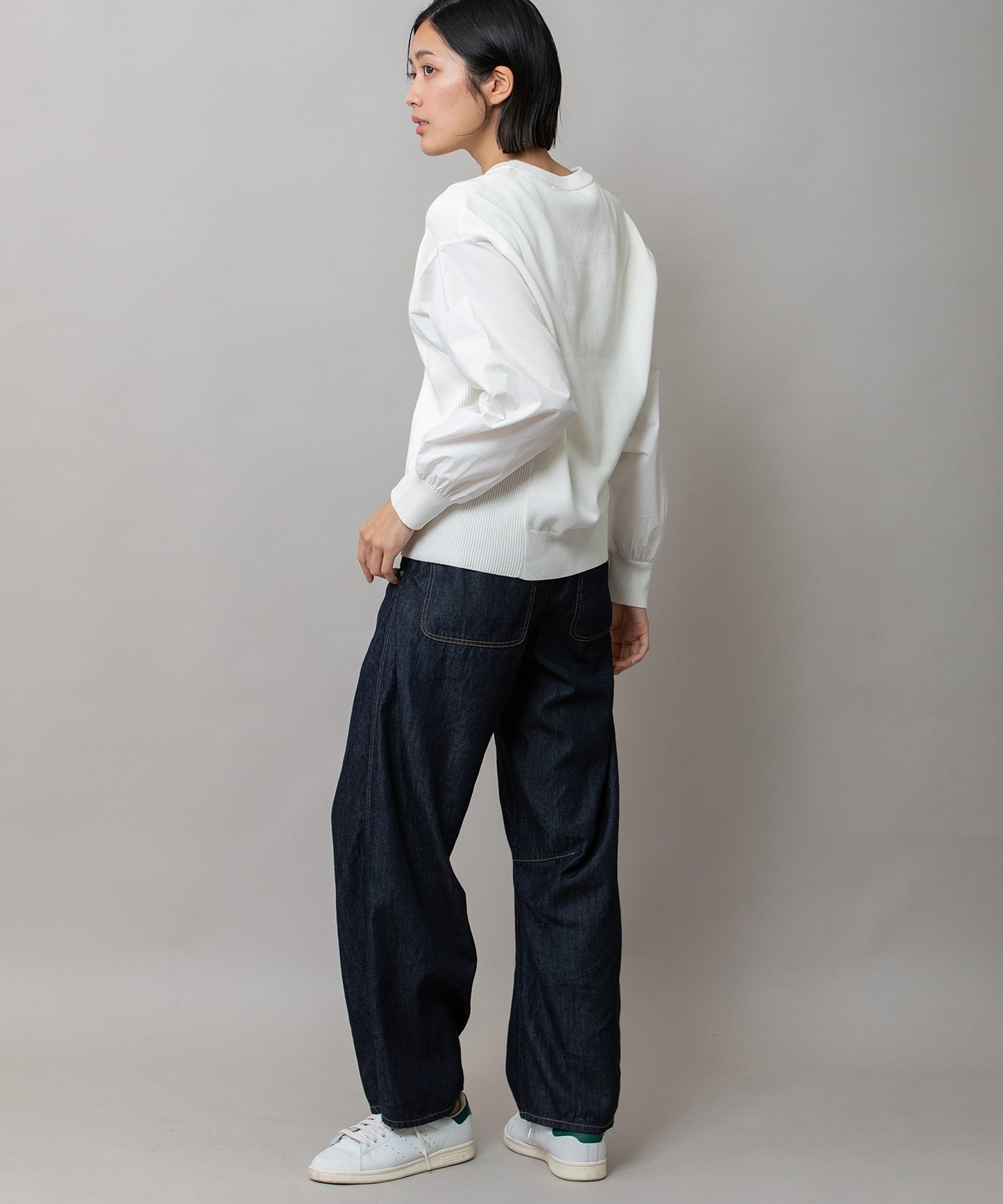 コットンリヨセルデニムバレルイージーパンツ
