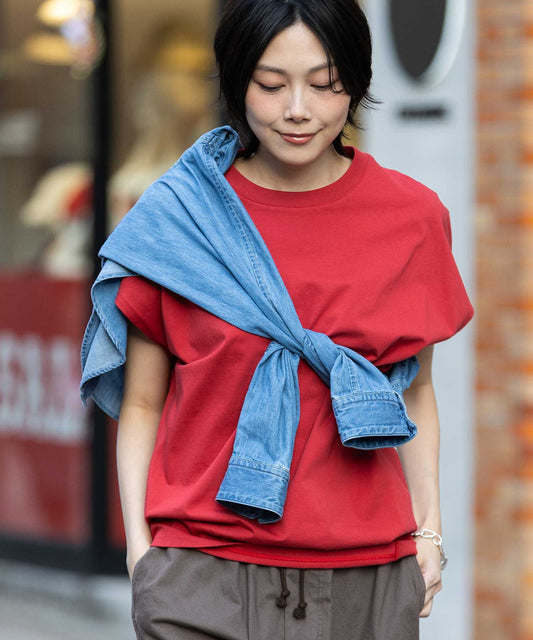 コットンジャージチュニックプルオーバー