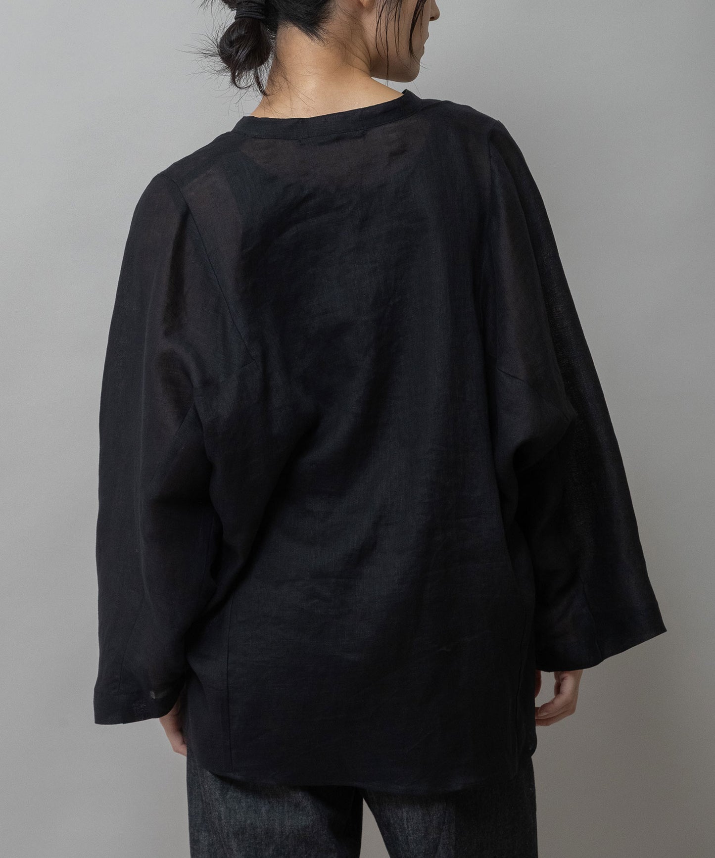 60sフレンチリネンキャンバスルーズシャツ