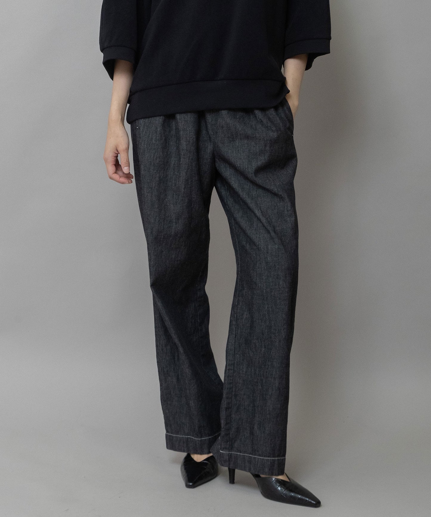 6ozスラブデニムイージーパンツ