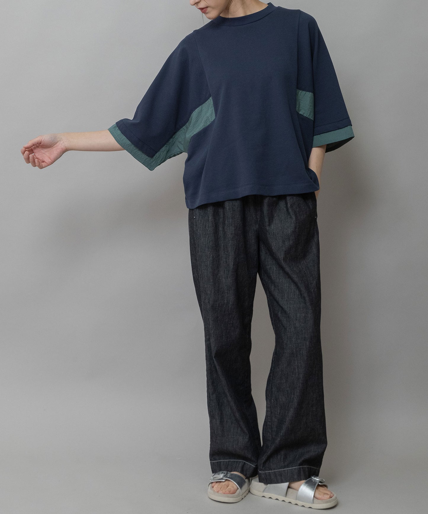 6ozスラブデニムイージーパンツ