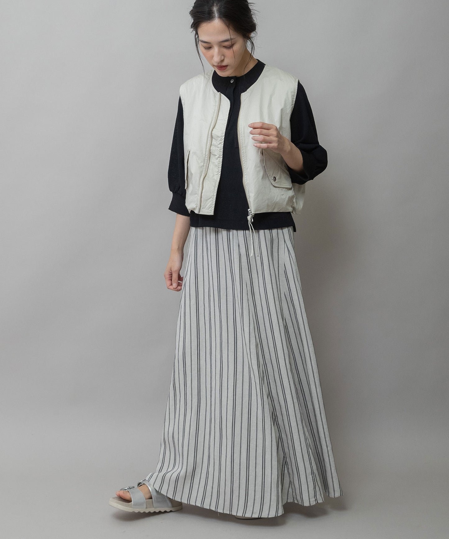 【ウォッシャブル】オーガニックコットンツイル×octaジレ