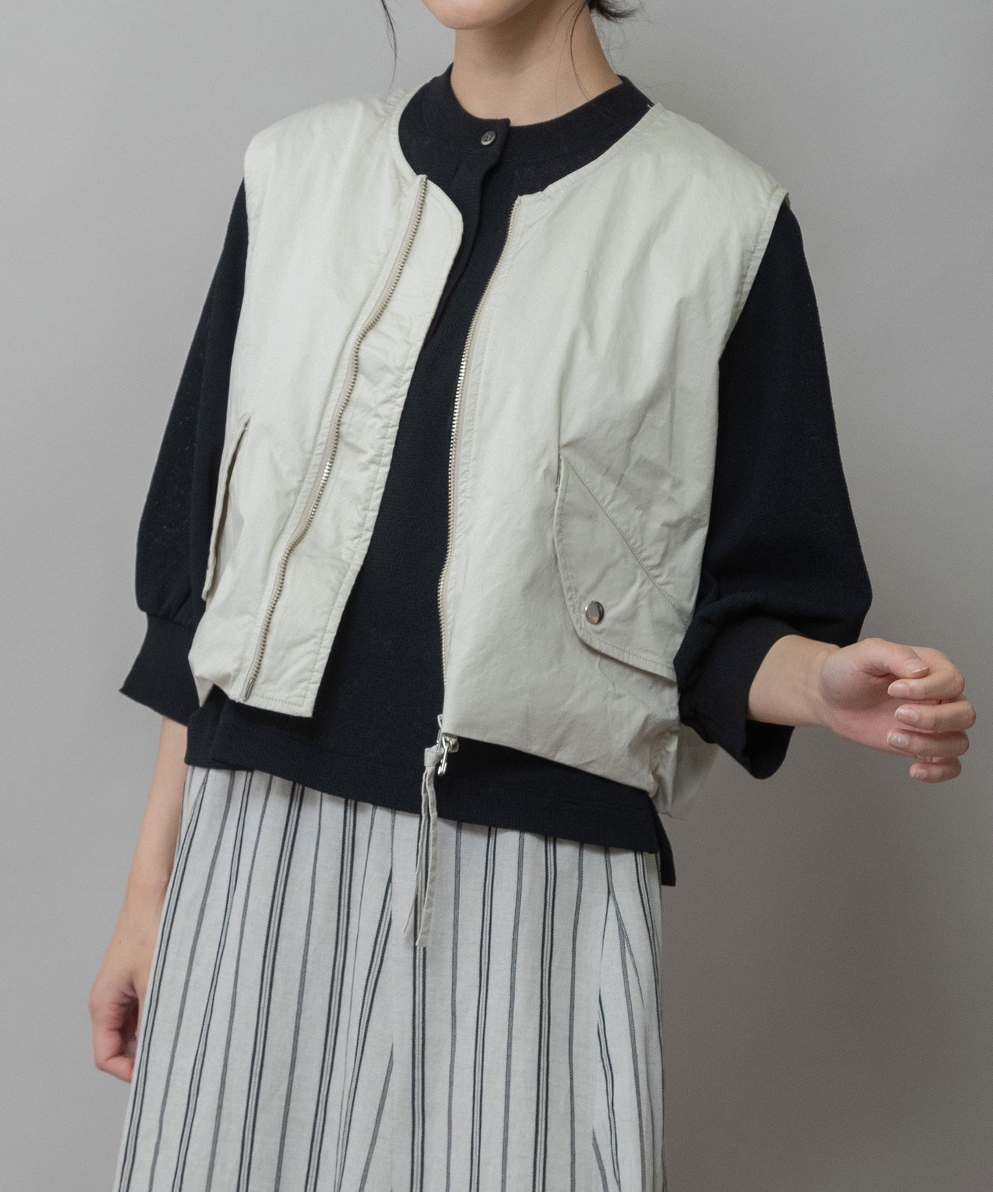 【ウォッシャブル】オーガニックコットンツイル×octaジレ