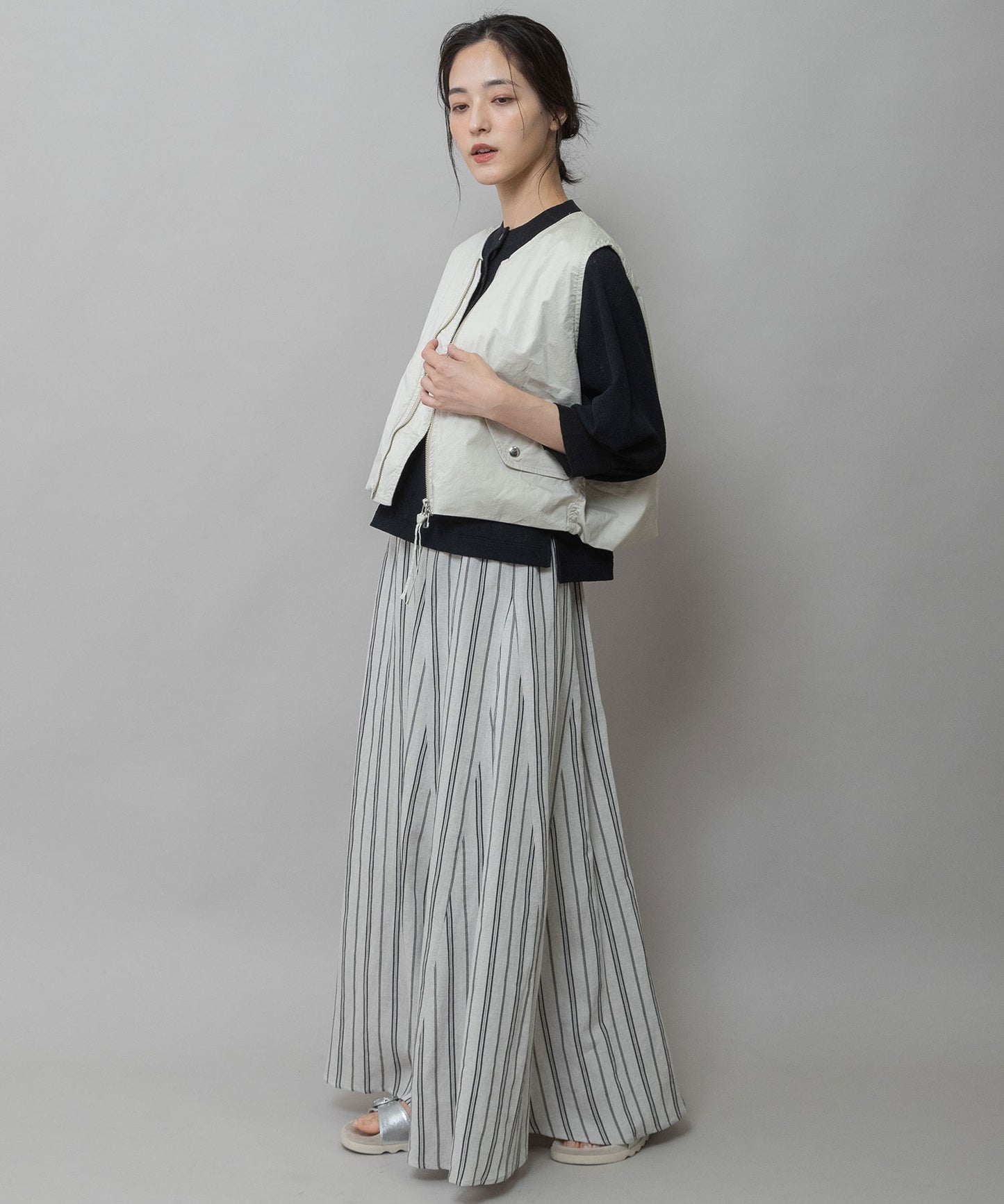 【ウォッシャブル】オーガニックコットンツイル×octaジレ