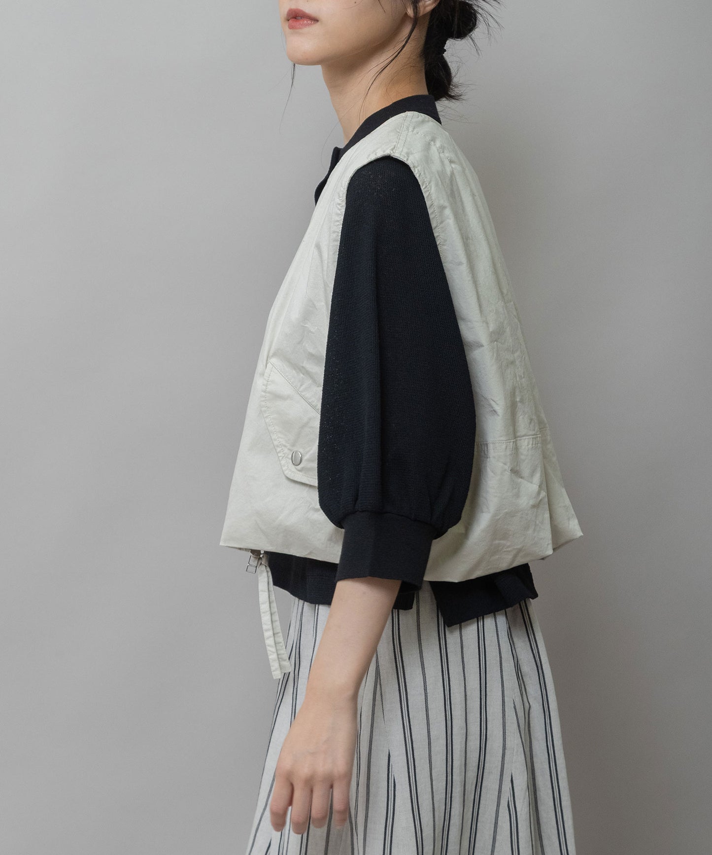 【ウォッシャブル】オーガニックコットンツイル×octaジレ