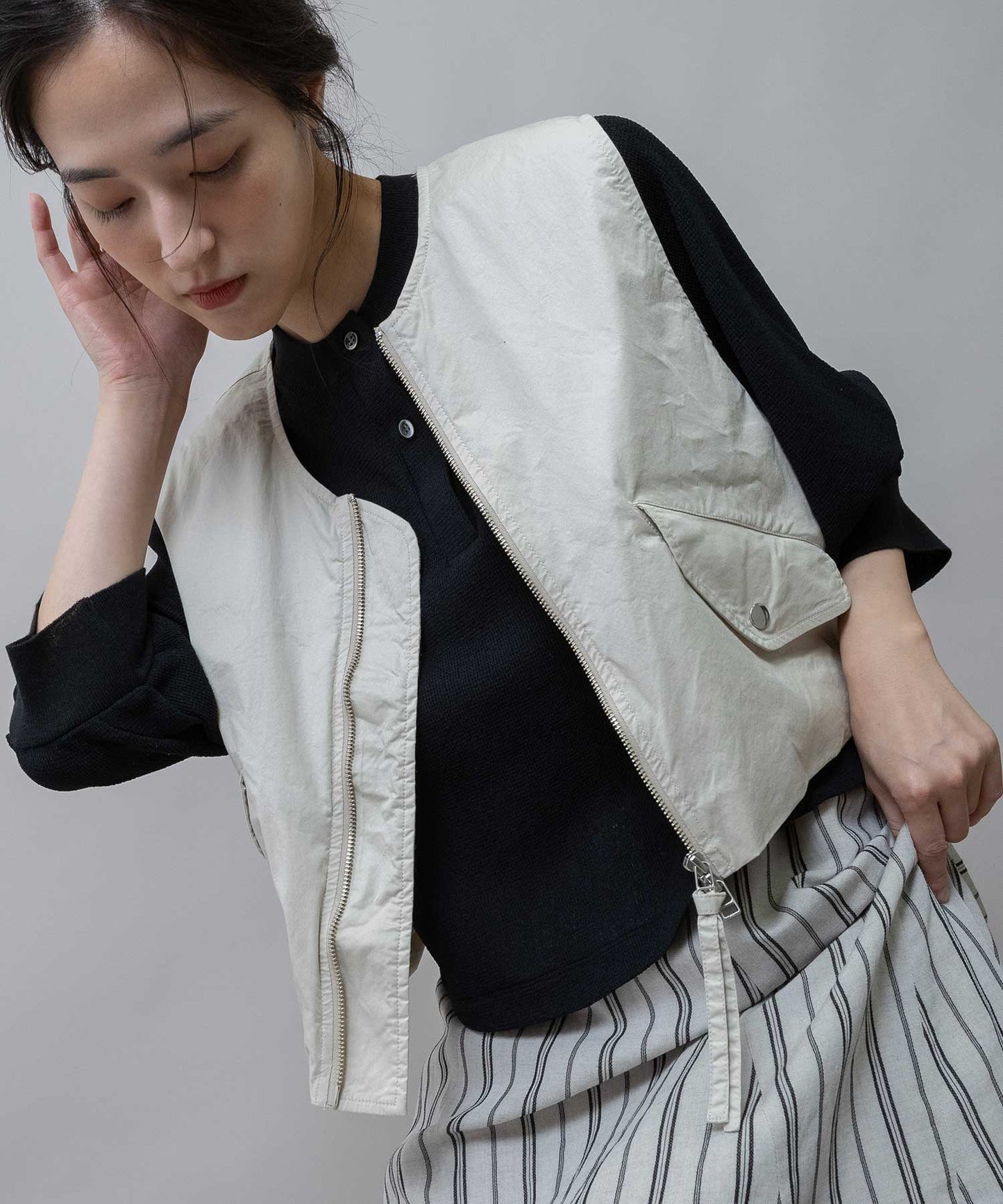 【ウォッシャブル】オーガニックコットンツイル×octaジレ