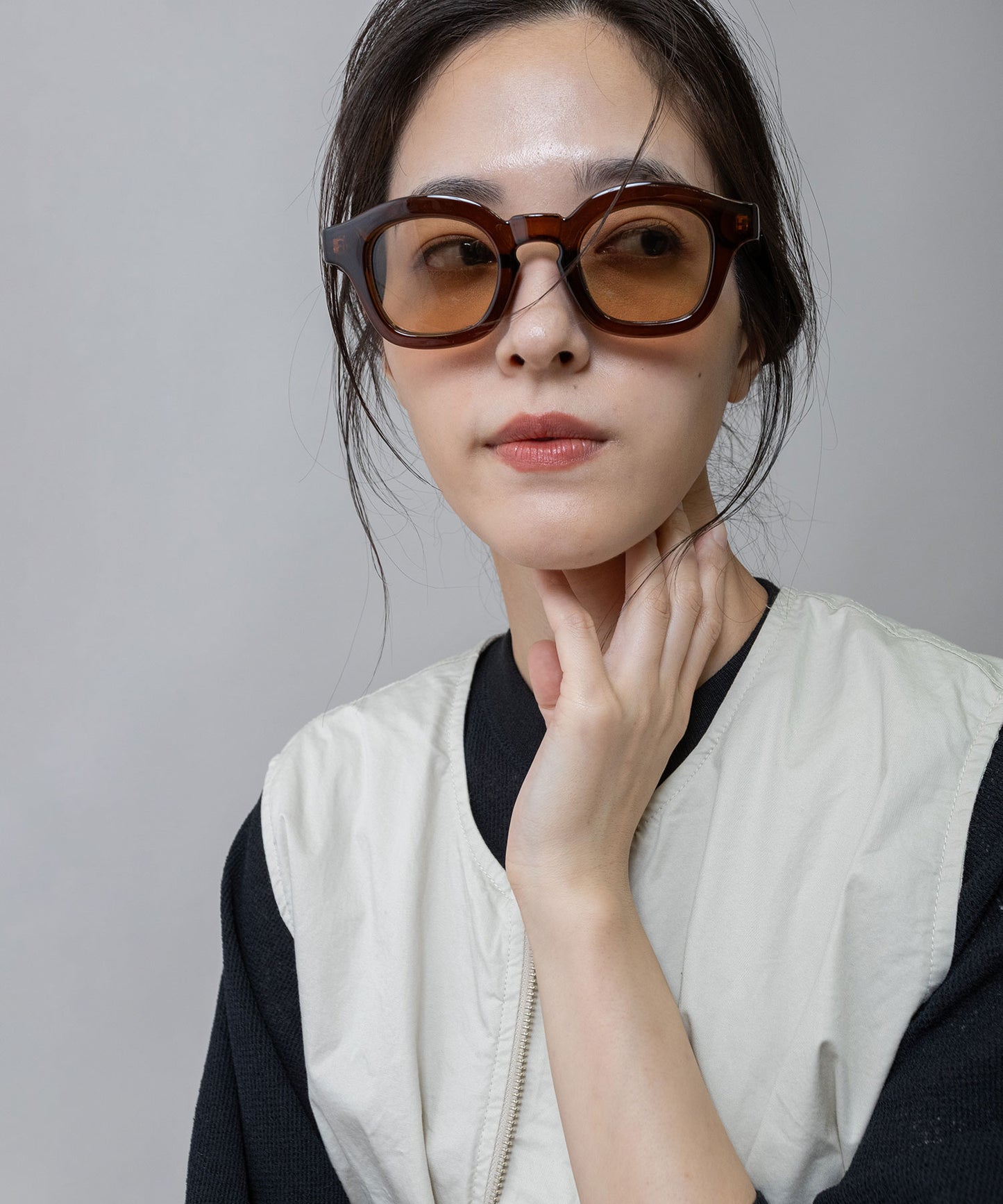 シックボストンフレームサングラス