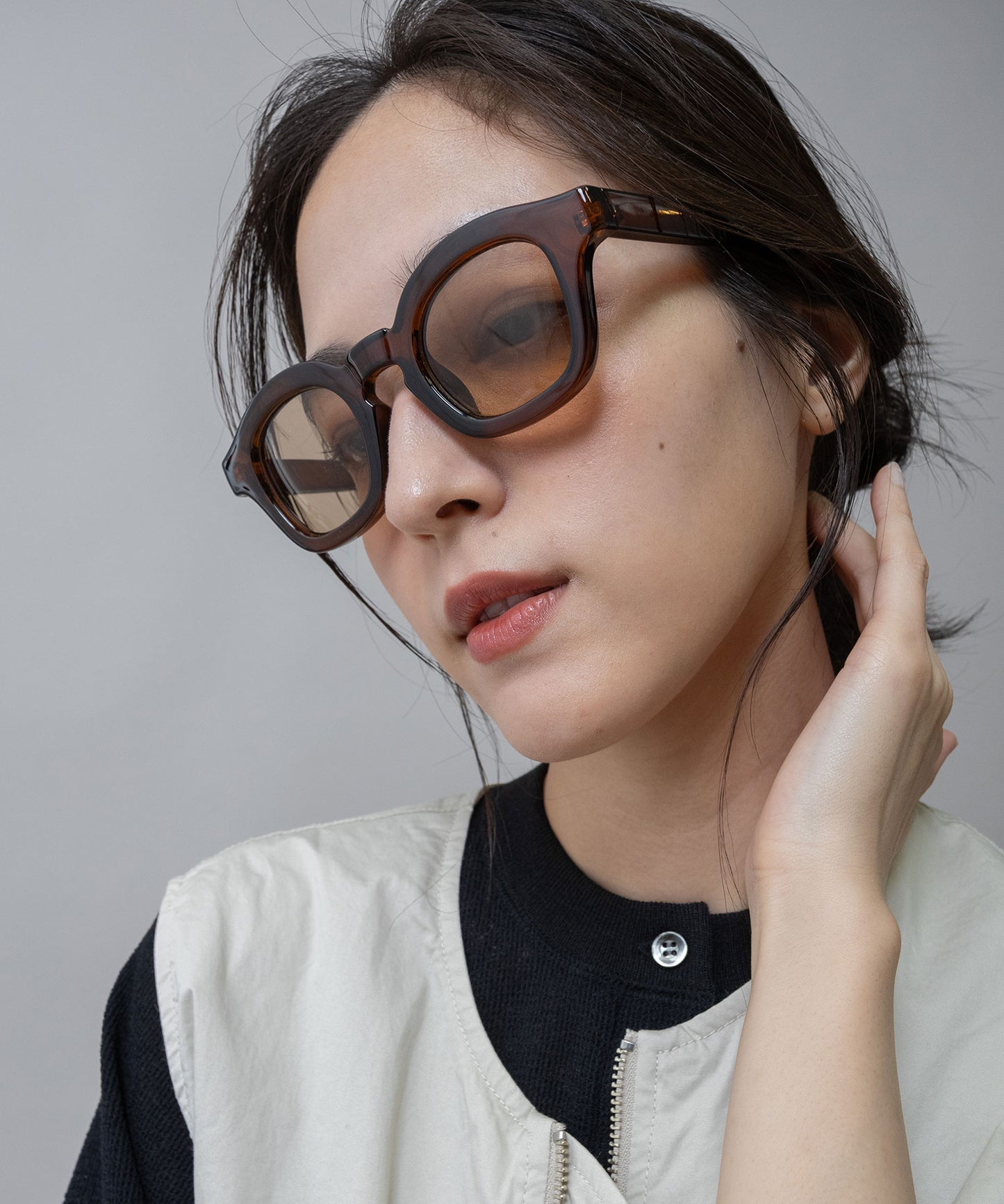 シックボストンフレームサングラス