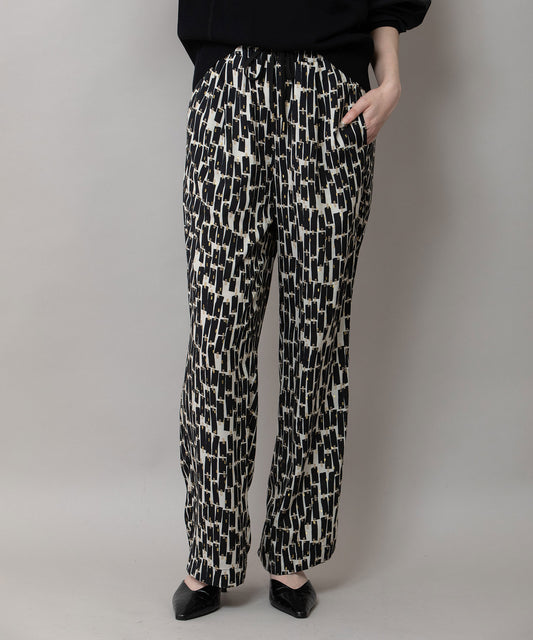 【France】 ジャガードプリントイージーパンツ